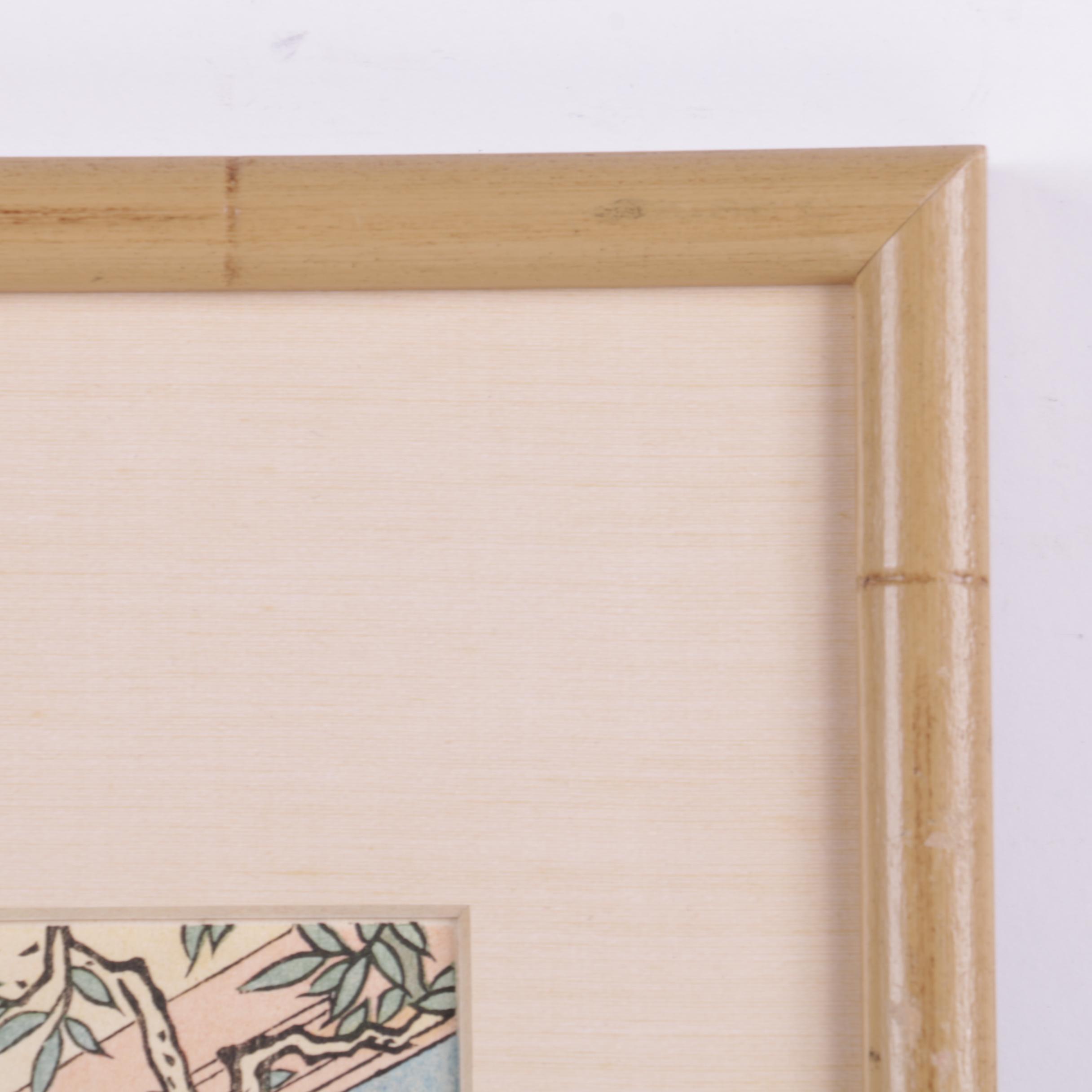 East Asian Style Woodblock Print on Paper of Gathering