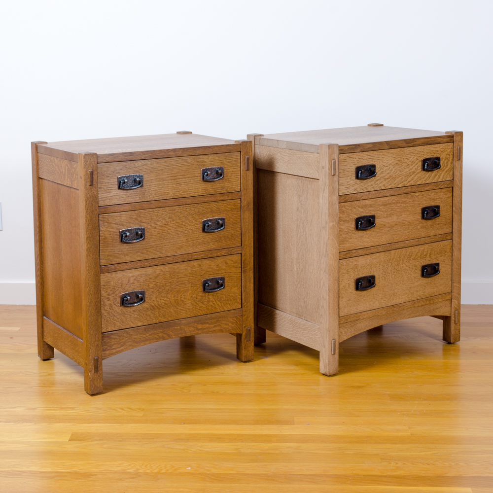 2 Arts and Crafts Style Oak Nightstand by Stickley