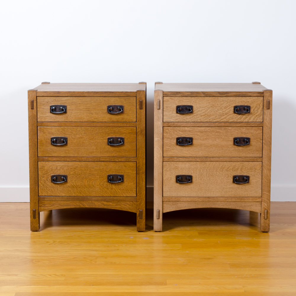 2 Arts and Crafts Style Oak Nightstand by Stickley