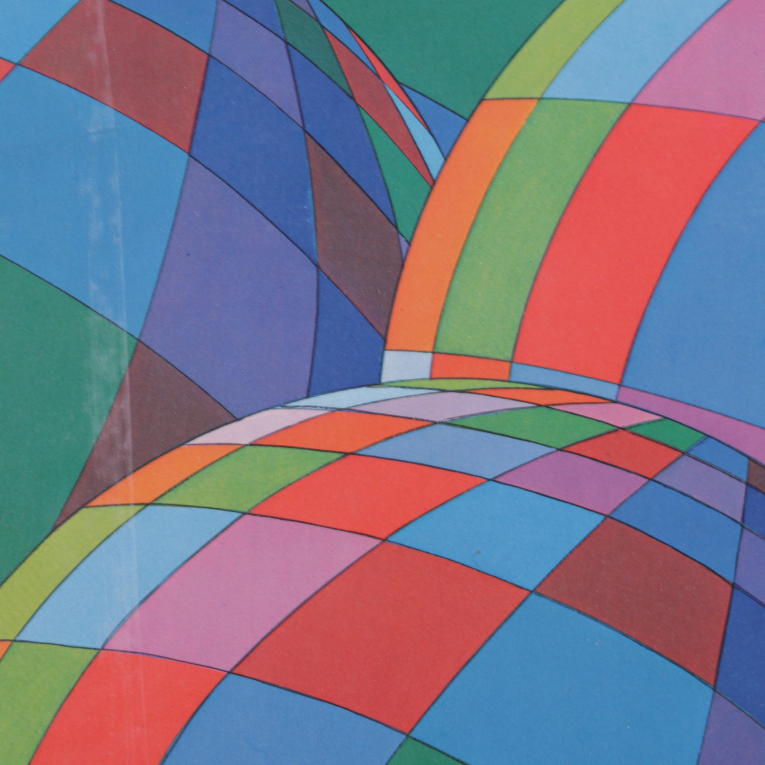 Vintage Offset Lithograph Poster on Paper After Victor Vasarely