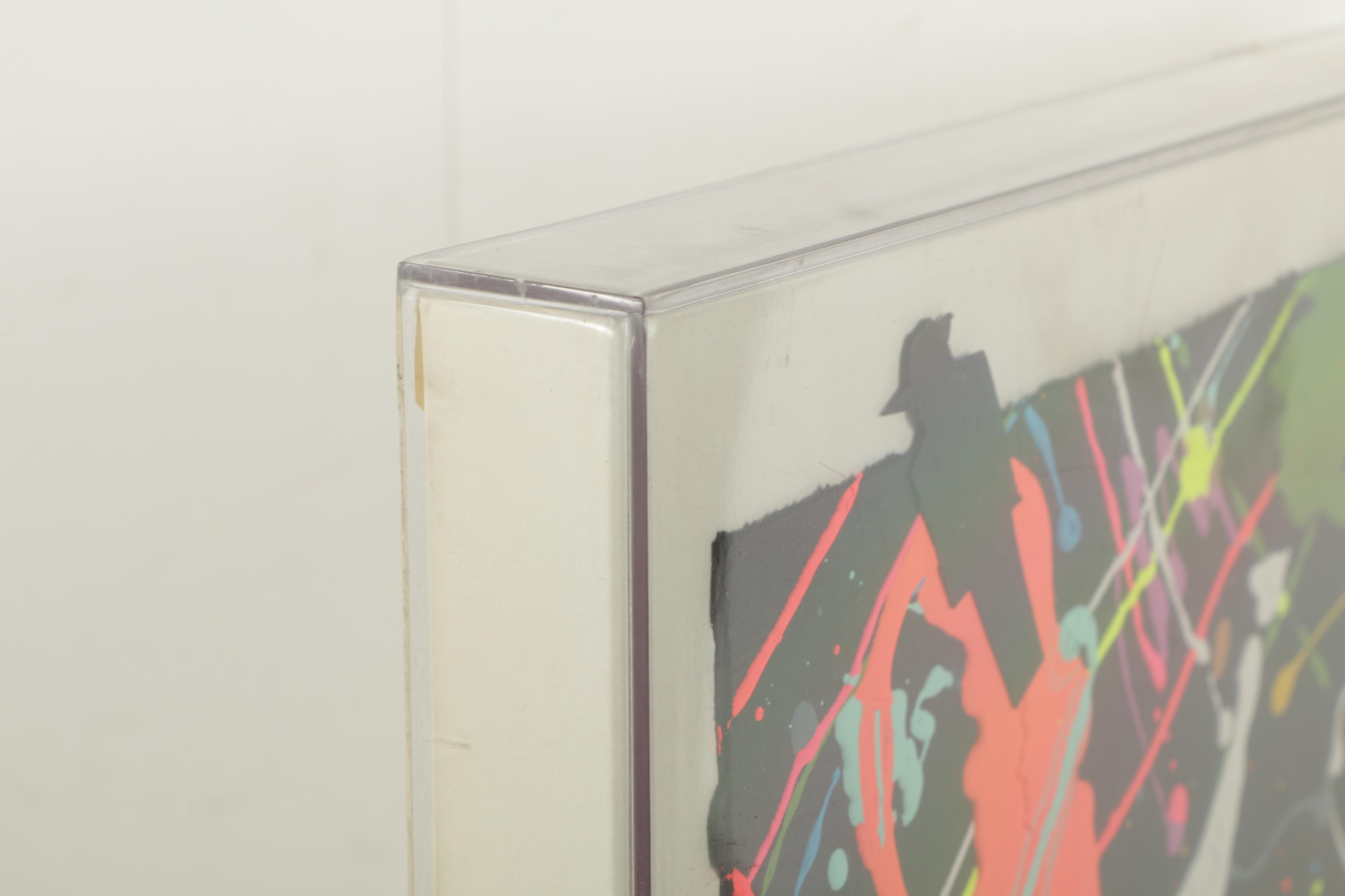 Attributed to B. Schiffer Mixed Media Painting of Contemporary Composition