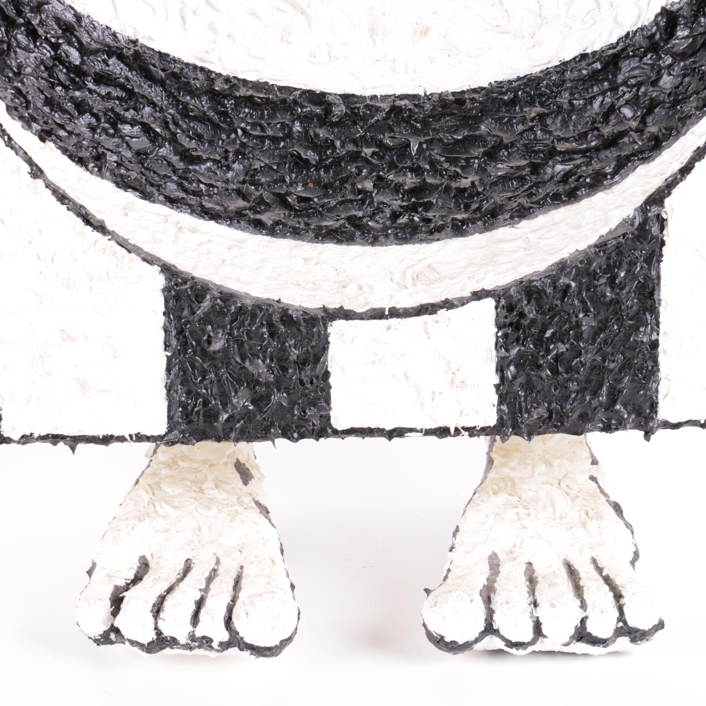 Bill Schiffer Mixed Media Sculpture of a Black and White Box with Feet