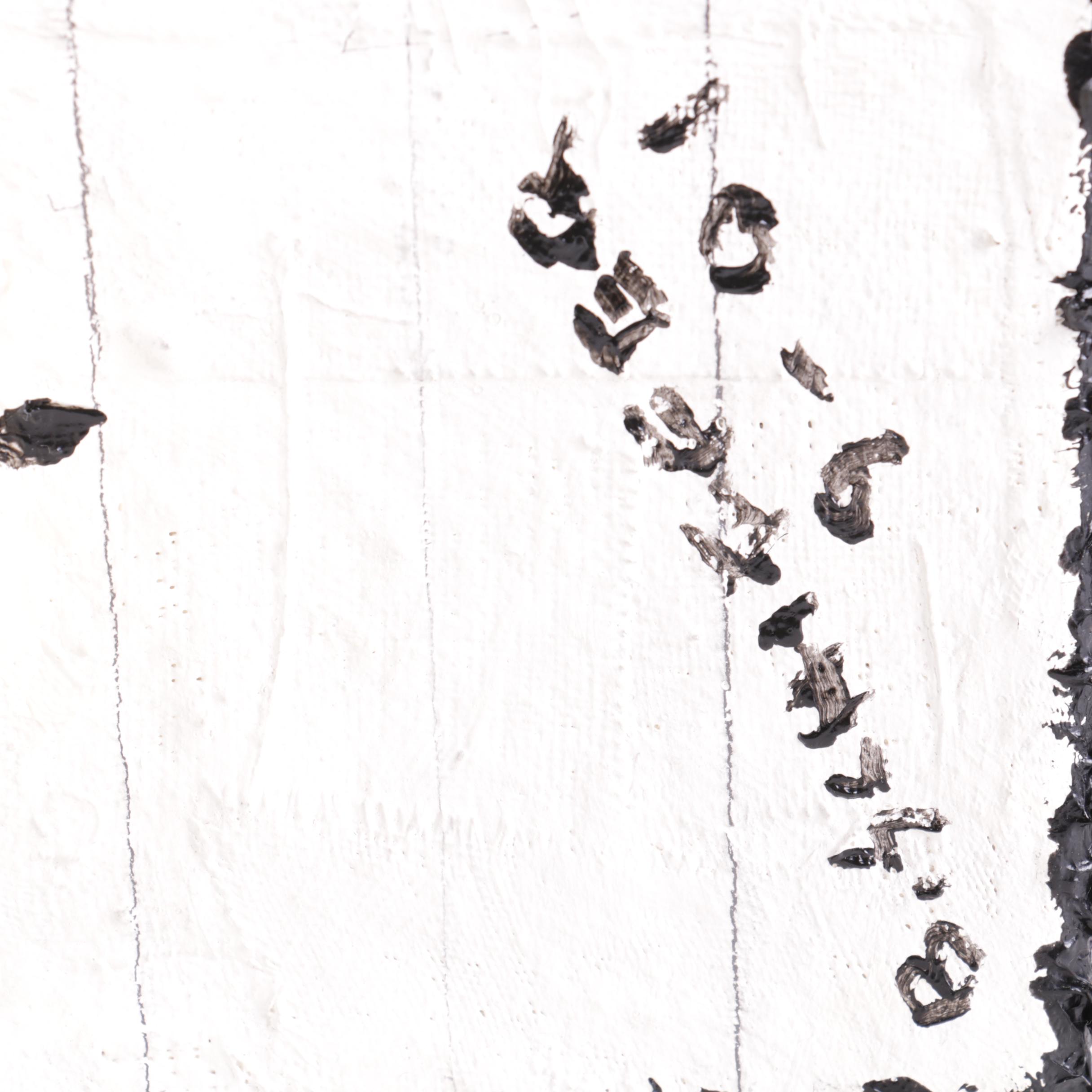 Bill Schiffer Mixed Media Sculpture of a Black and White Box with Feet