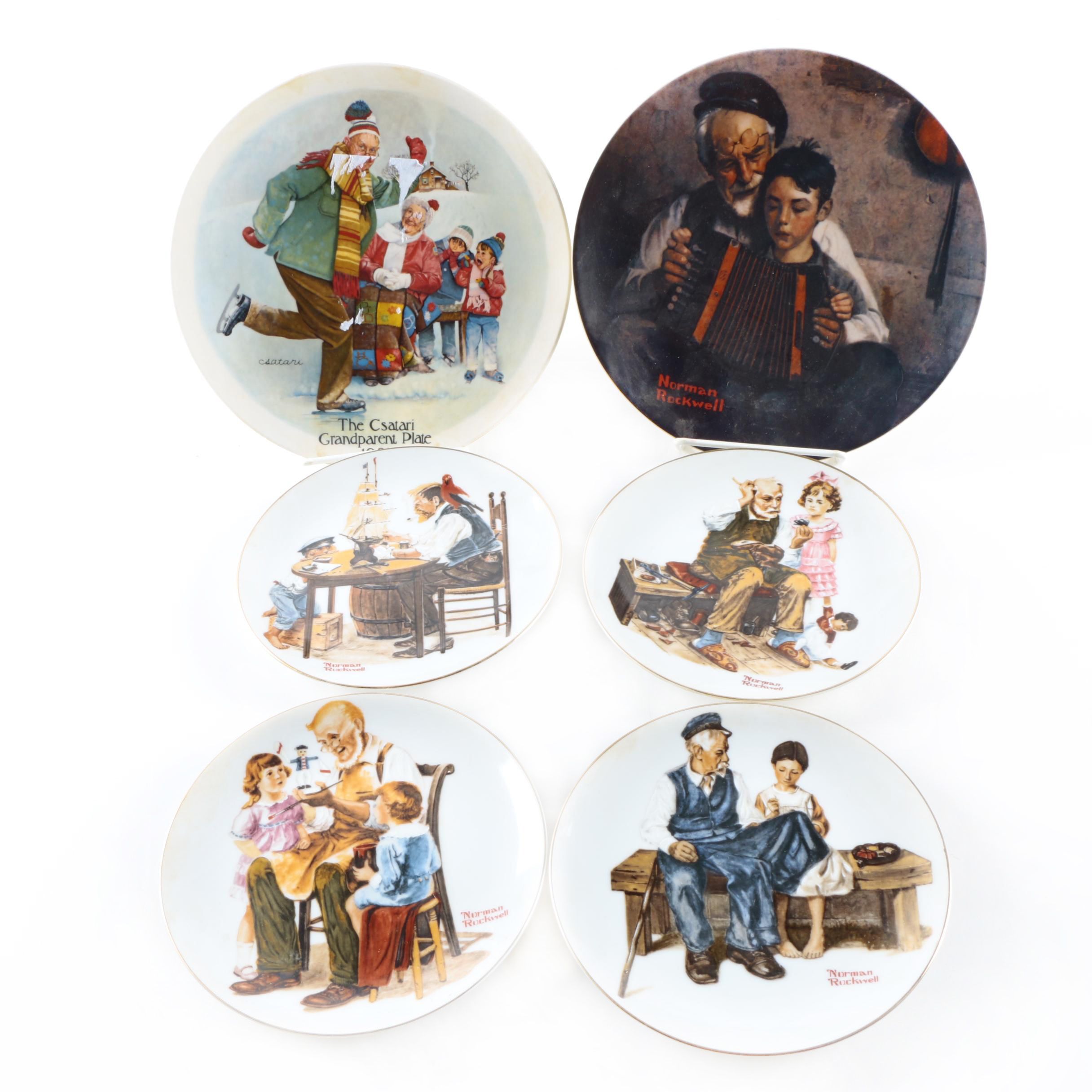 Csatari and Rockwell Artwork Decorative Plates