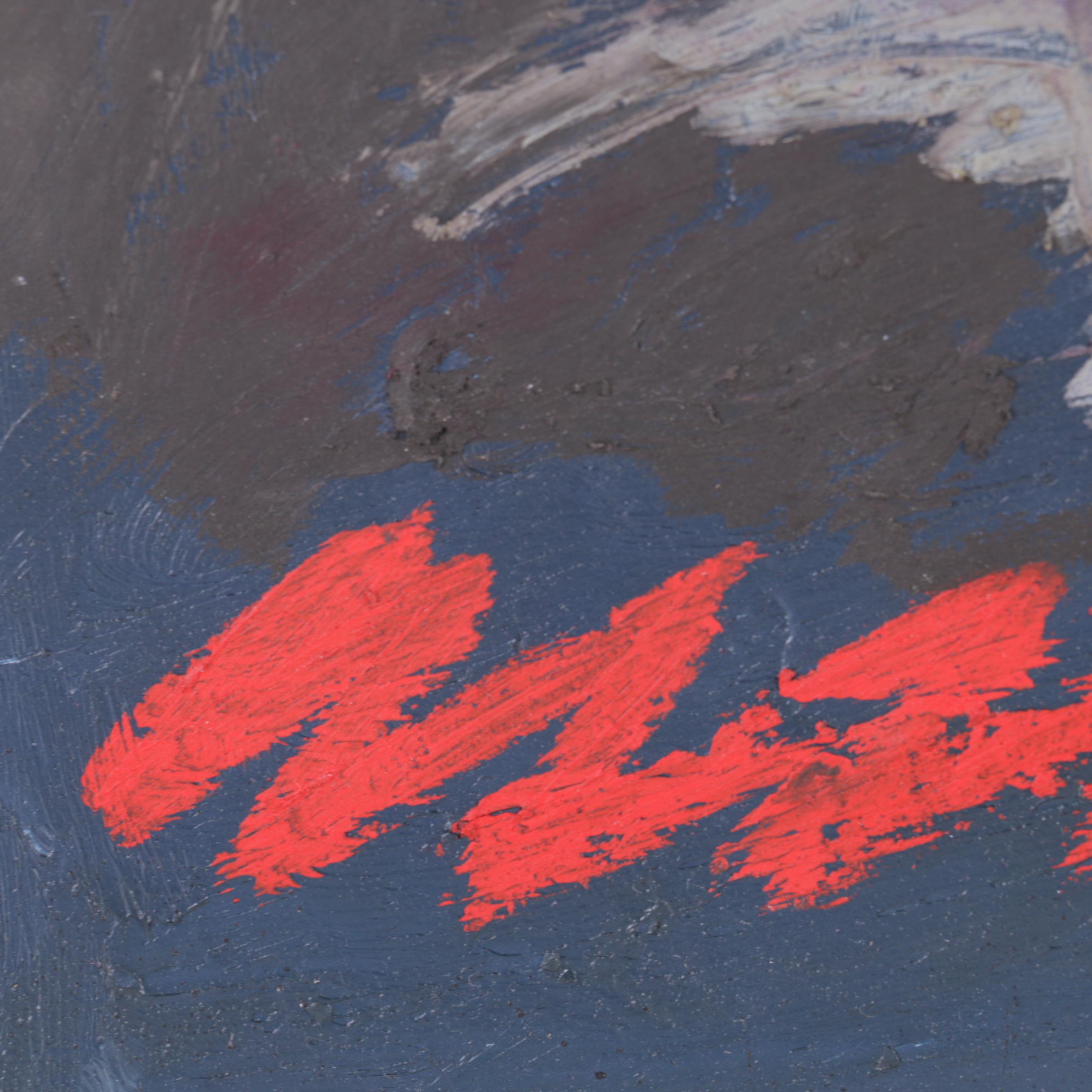 Bill Schiffer Original 1977 Oil Painting of Expressionist Forms