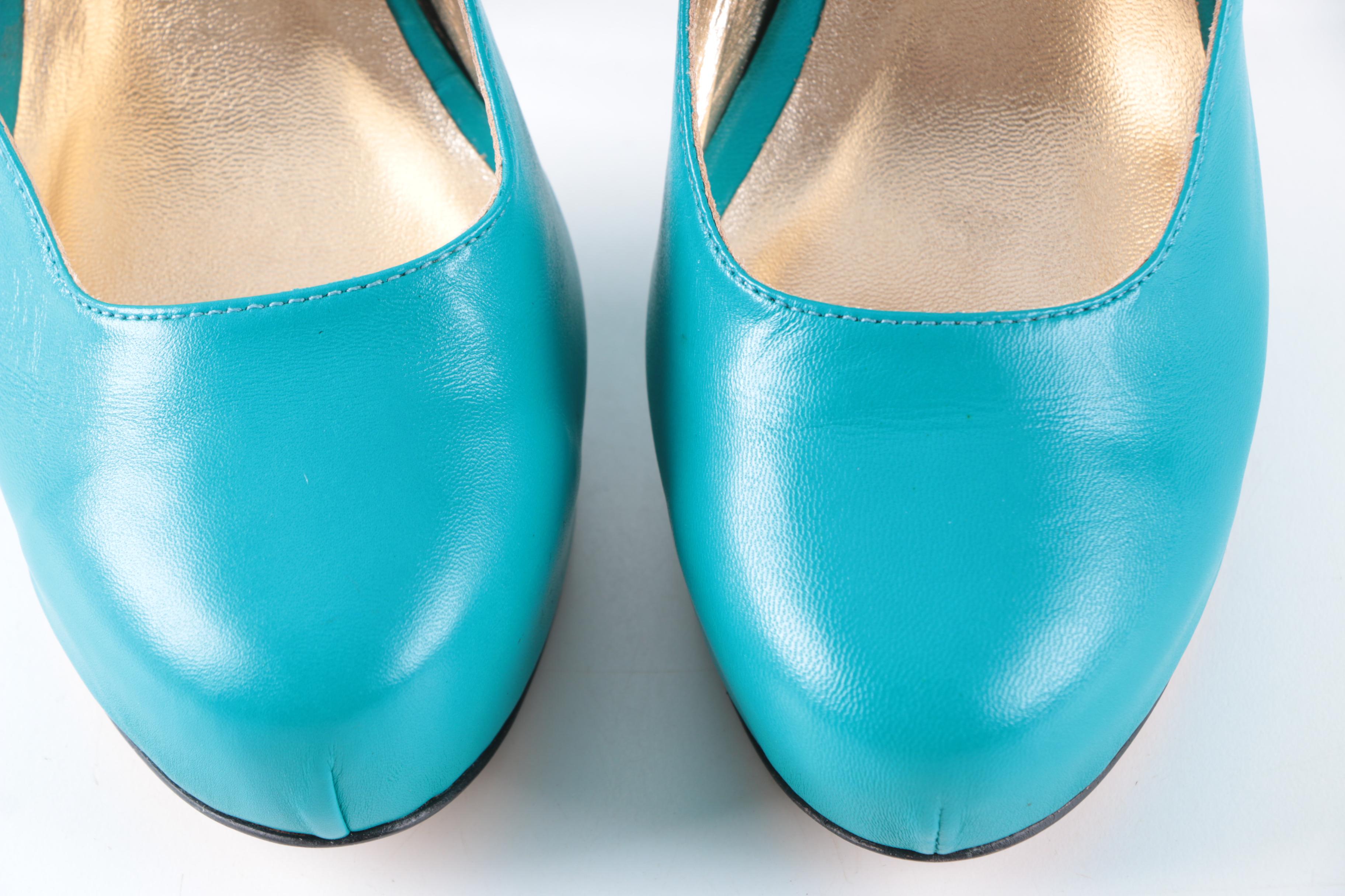 Christopher Coy Collection Prototype Heels in Aqua Leather