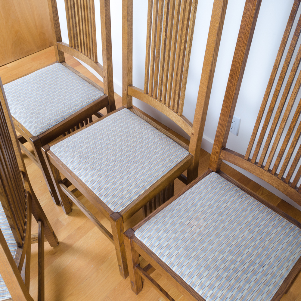 Set of Mission  Style Oak  Dining Chairs by Stickley