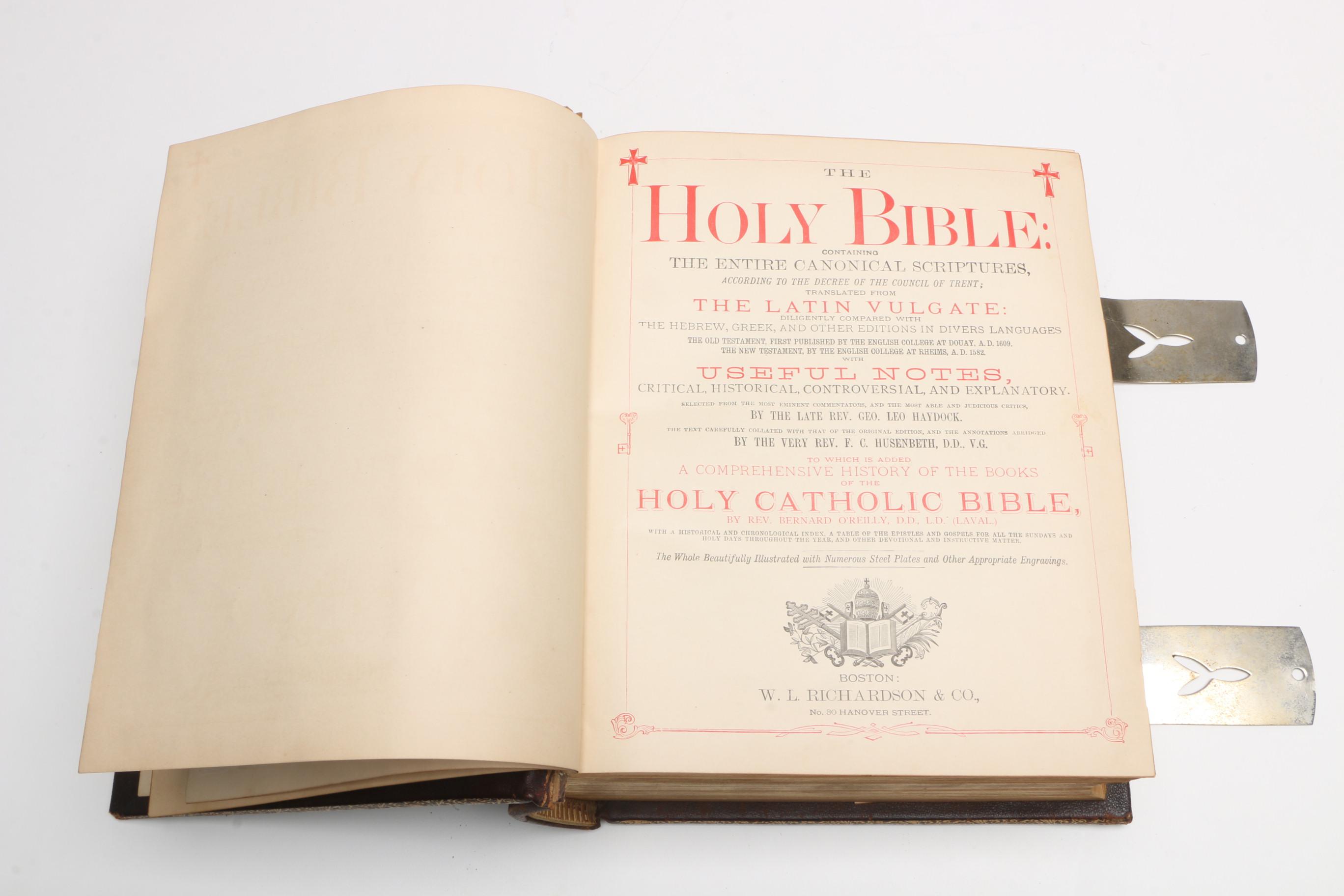 1880s Haydock Catholic Family Bible