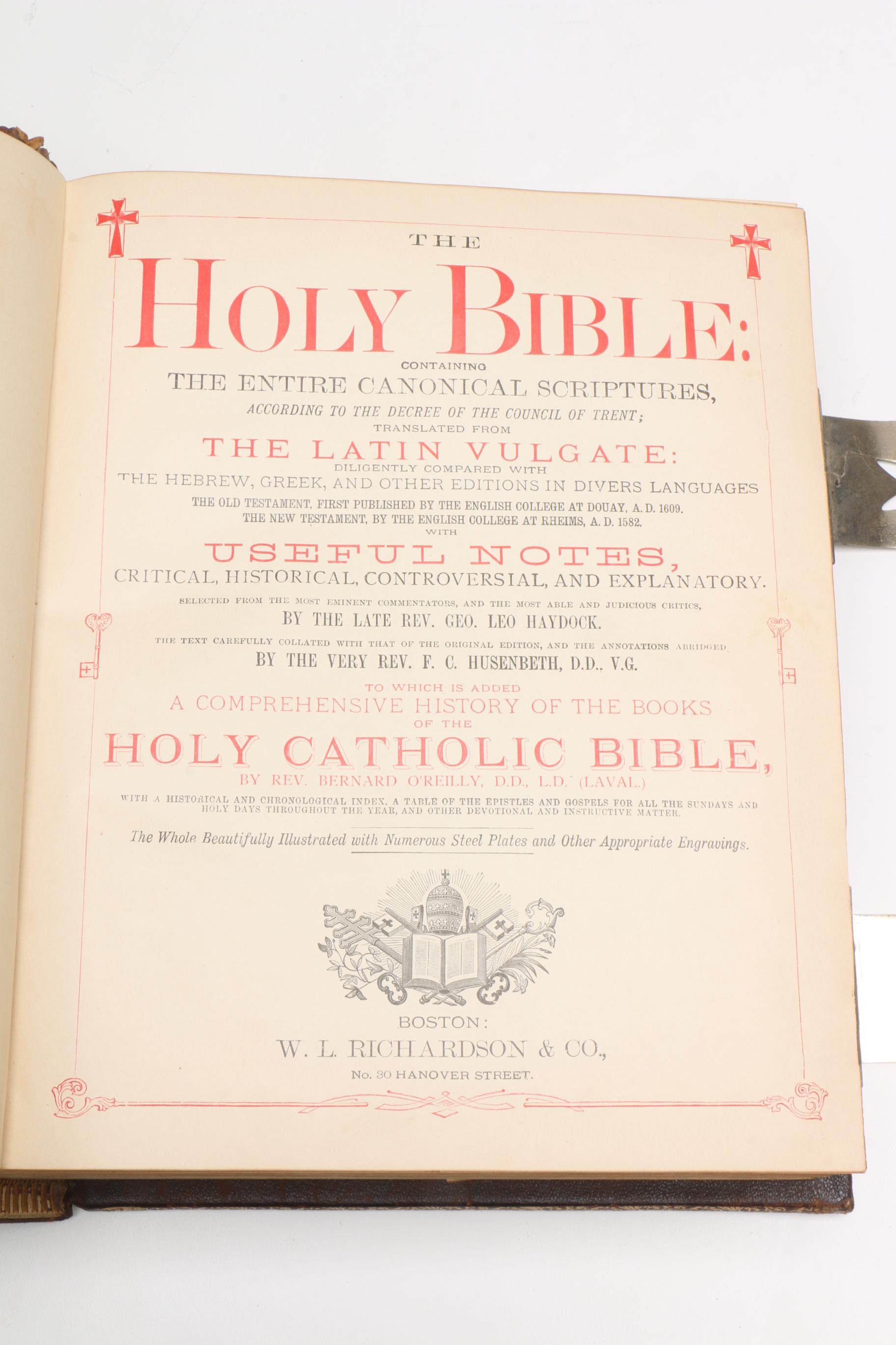 1880s Haydock Catholic Family Bible
