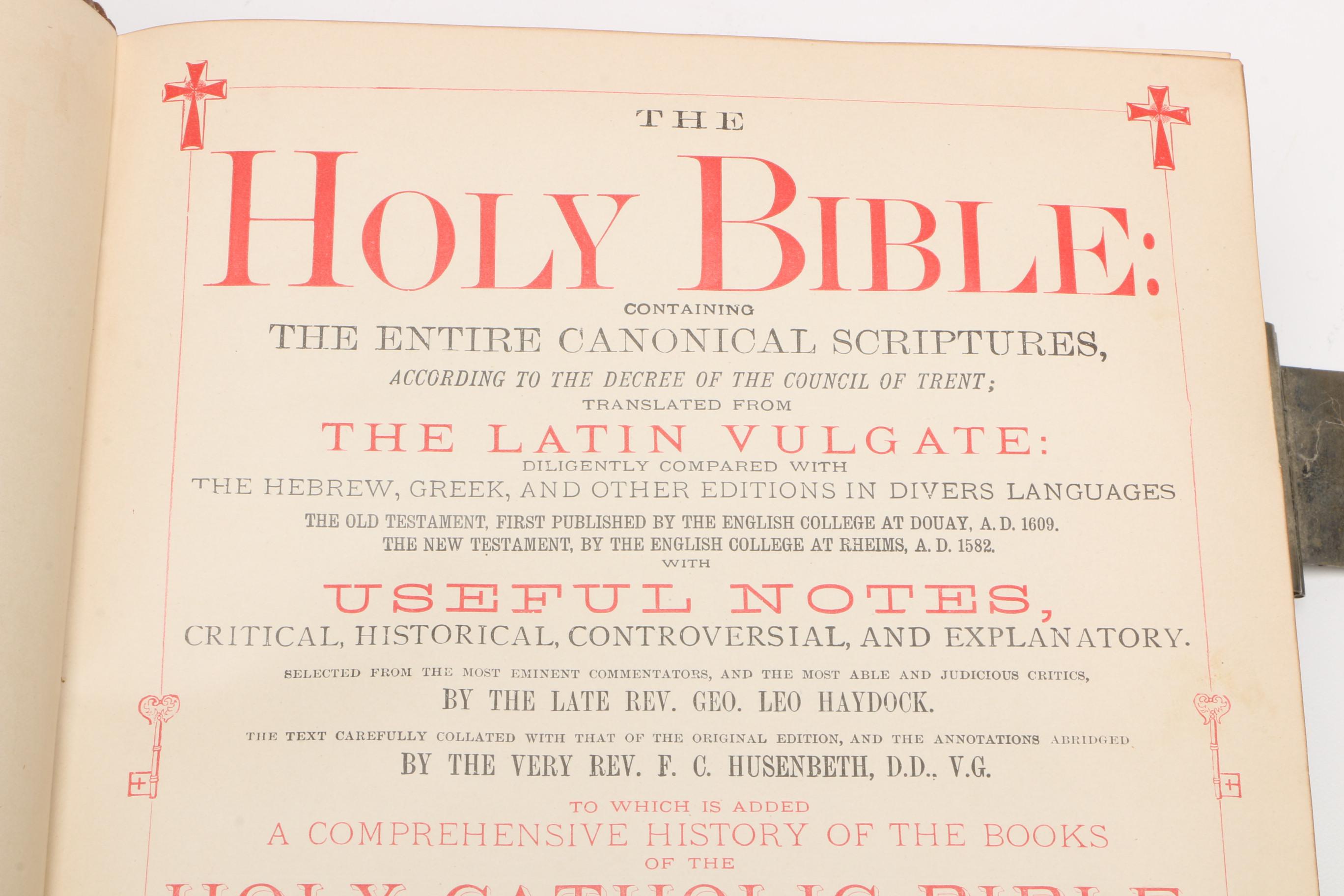 1880s Haydock Catholic Family Bible