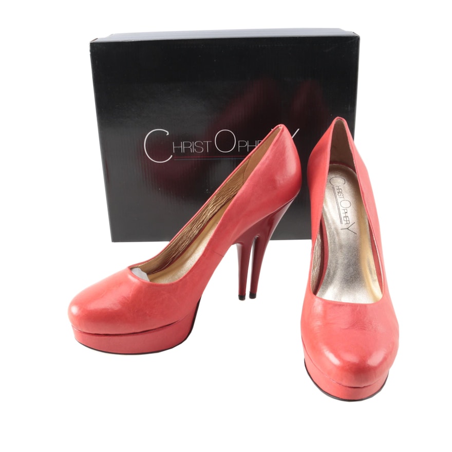 Christopher Coy Collection Prototype Heels in Red Leather