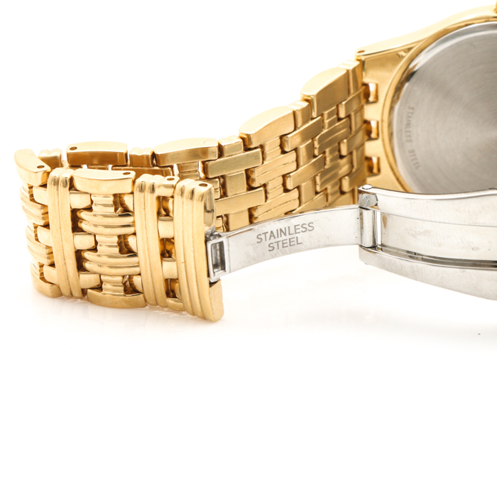 Wittnauer Laureate Gold Tone Stainless Steel  Diamond Bezel Watch