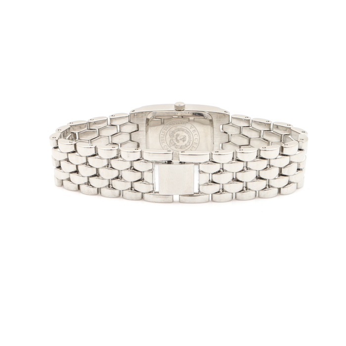 Vecceli Stainless Steel, Glass Crystal and Mother of Pearl Dial Watch