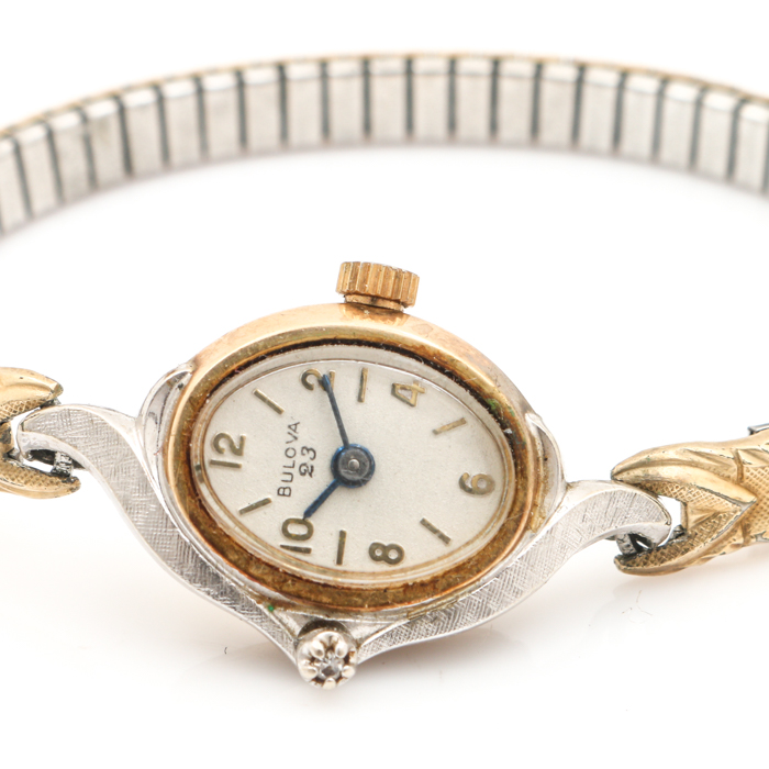 Selection of Bulova 10K Rolled Gold Plate, Diamond and Gold Filled Watches