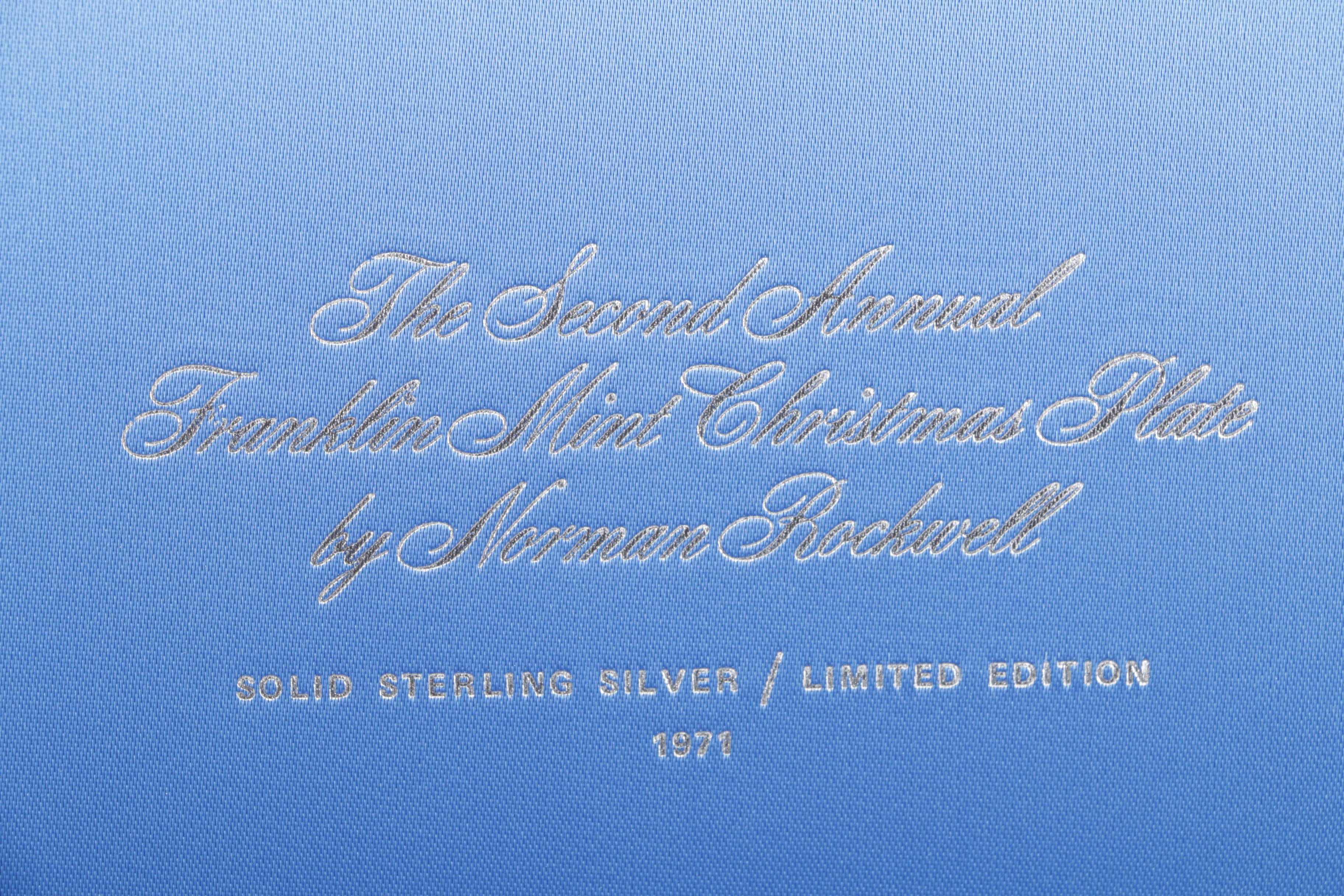 Franklin Mint Norman Rockwell Sterling Silver Christmas Collector's Plates