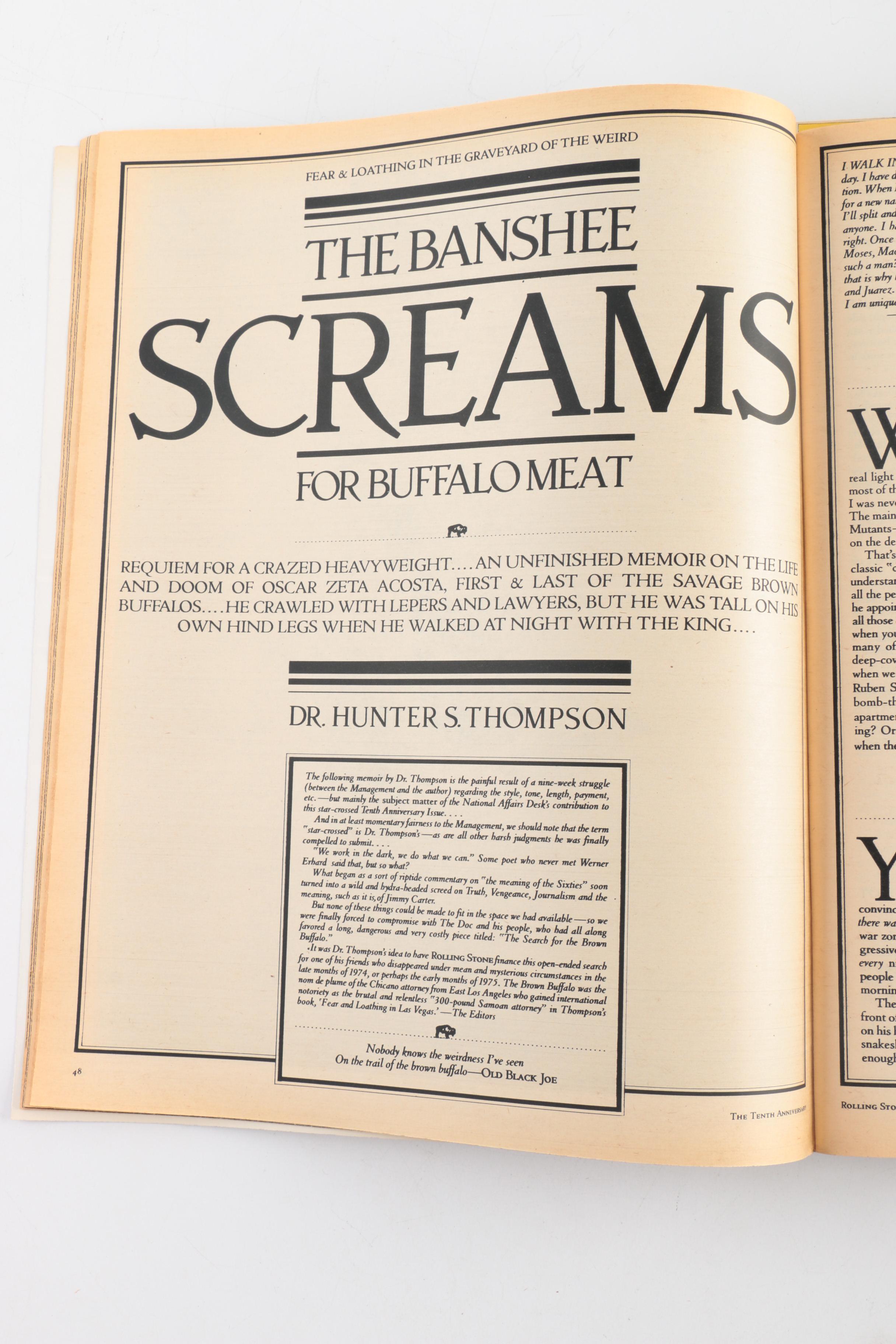 "Rolling Stones Illustrated Record" Assorted Vintage "Rolling Stone" Magazines