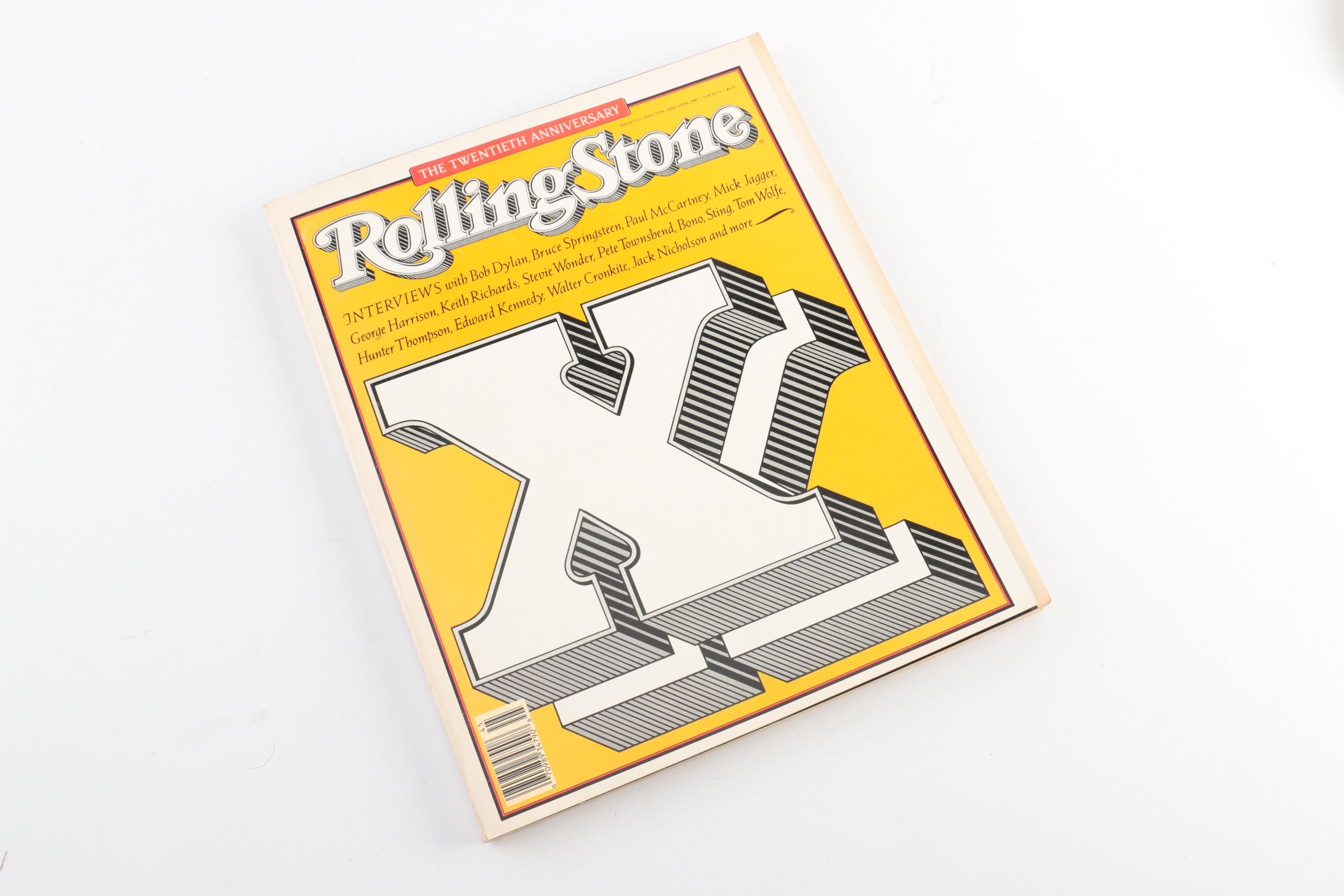 "Rolling Stones Illustrated Record" Assorted Vintage "Rolling Stone" Magazines