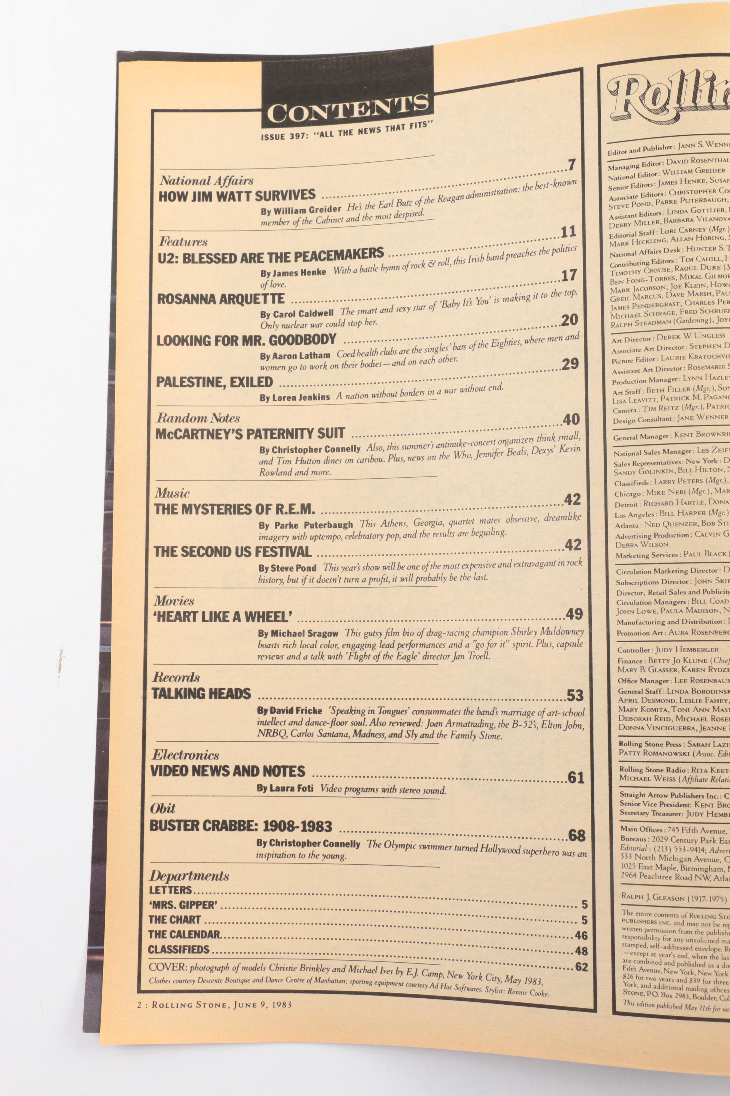 "Rolling Stones Illustrated Record" Assorted Vintage "Rolling Stone" Magazines