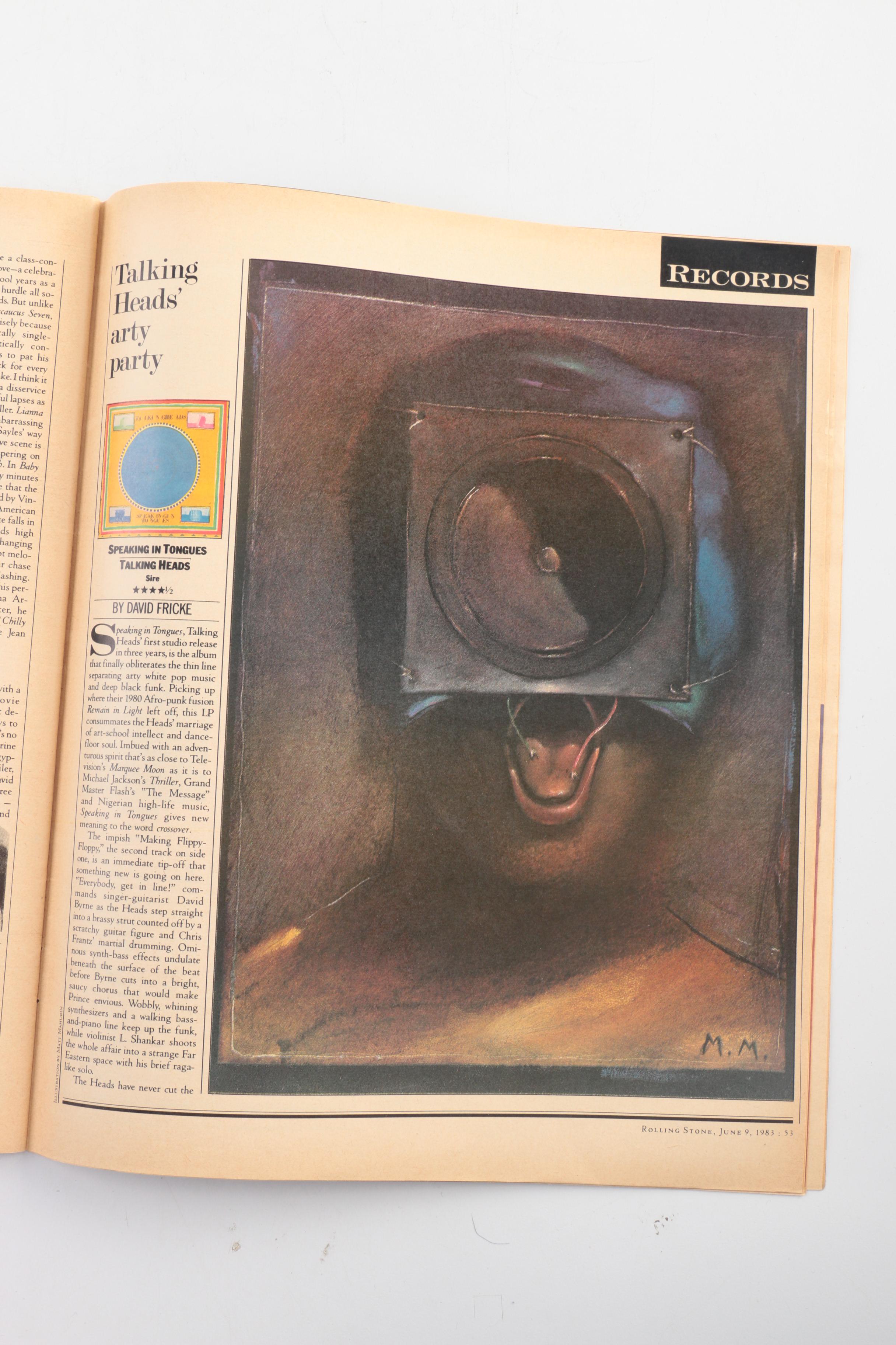 "Rolling Stones Illustrated Record" Assorted Vintage "Rolling Stone" Magazines