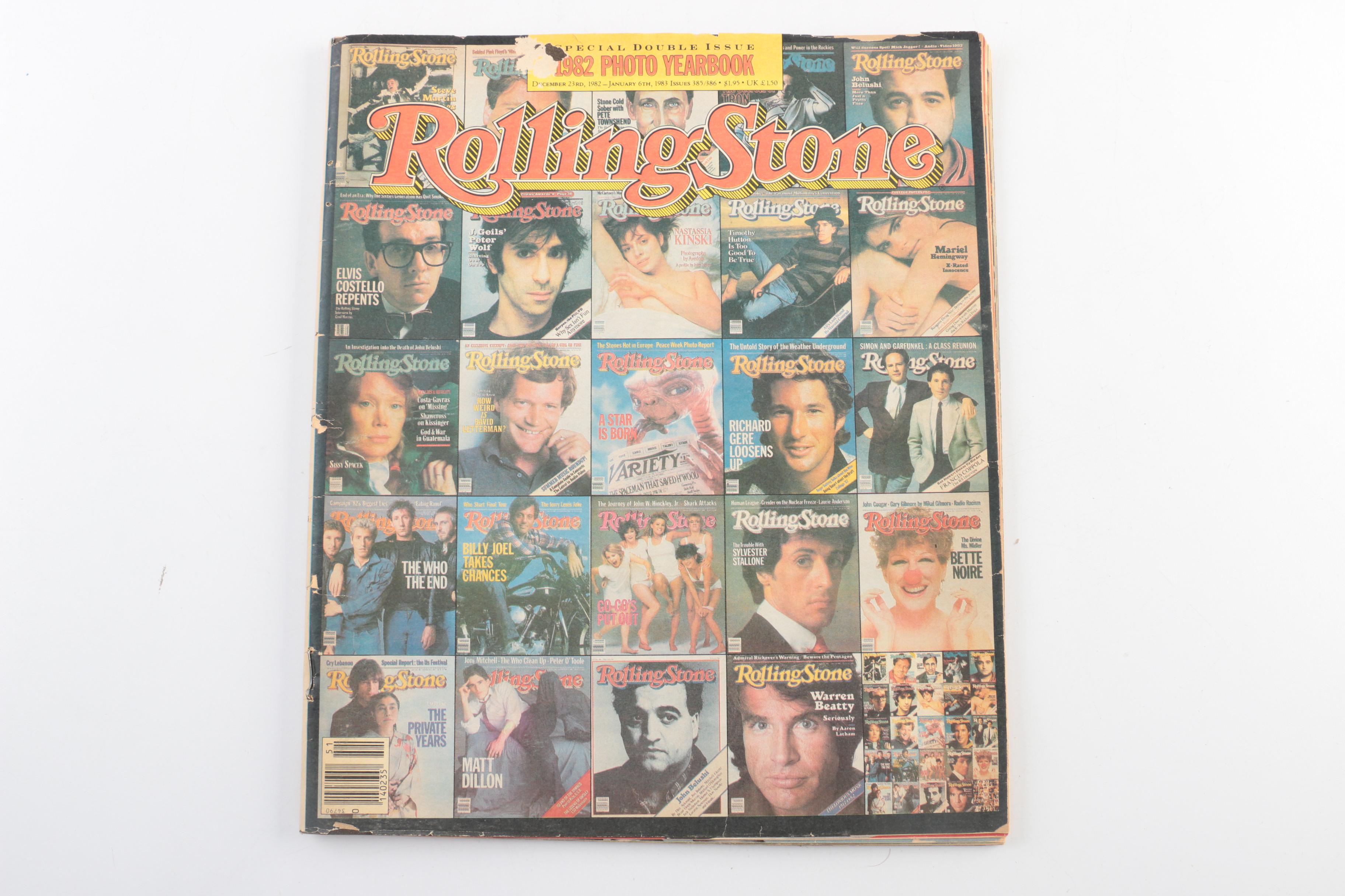 "Rolling Stones Illustrated Record" Assorted Vintage "Rolling Stone" Magazines
