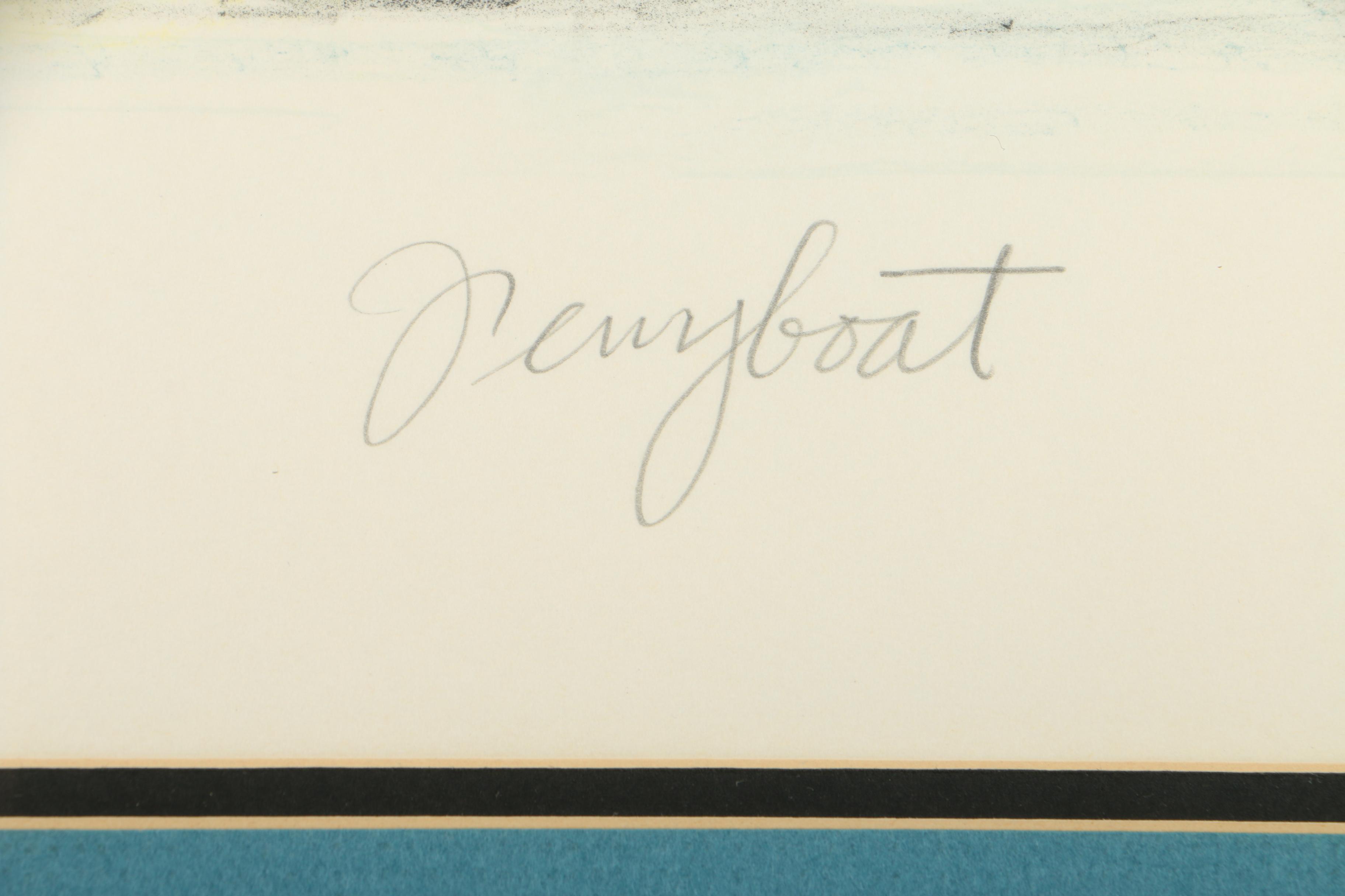 John Kelly Limited Edition Colored Lithograph "Ferryboat"