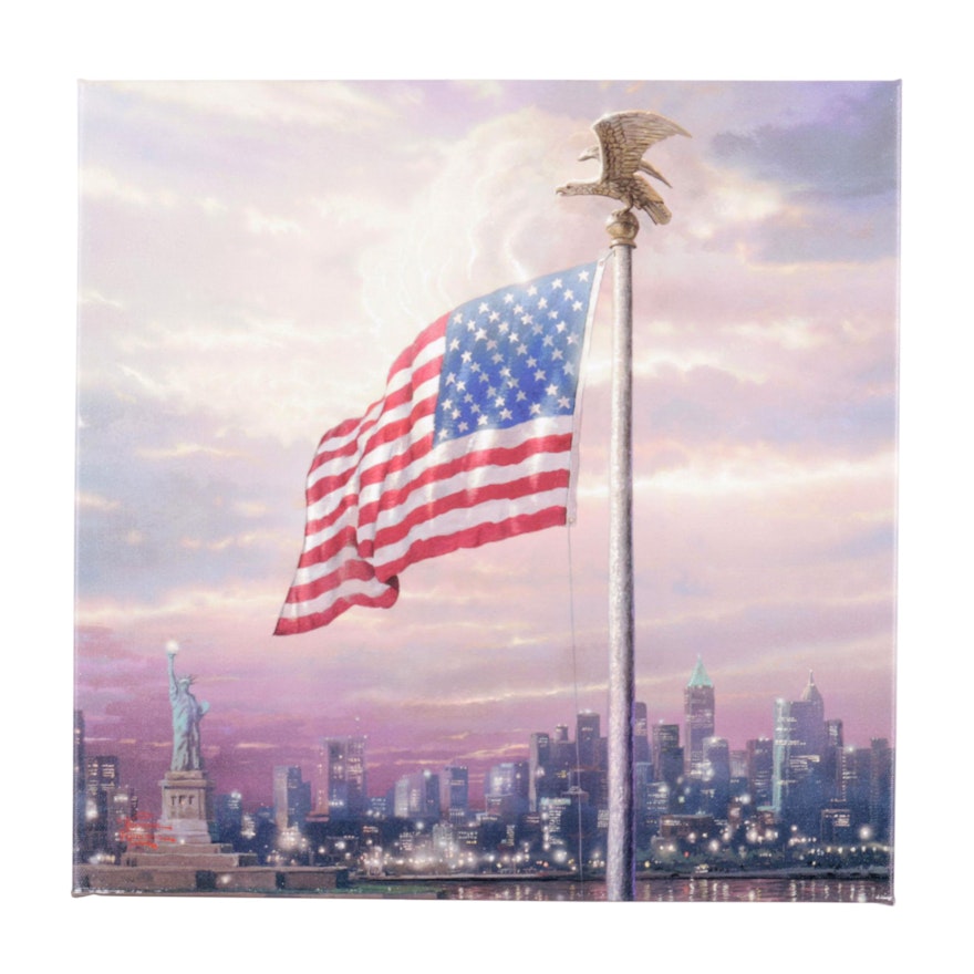 Giclee on Canvas After Thomas Kinkade "The Light of Freedom"