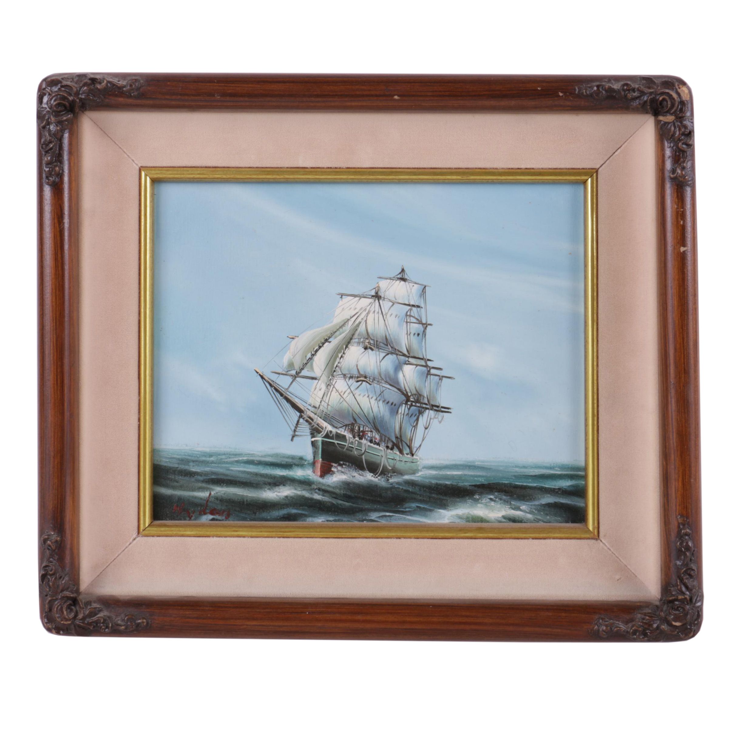 Hyden Oil Painting of Sailing Ship