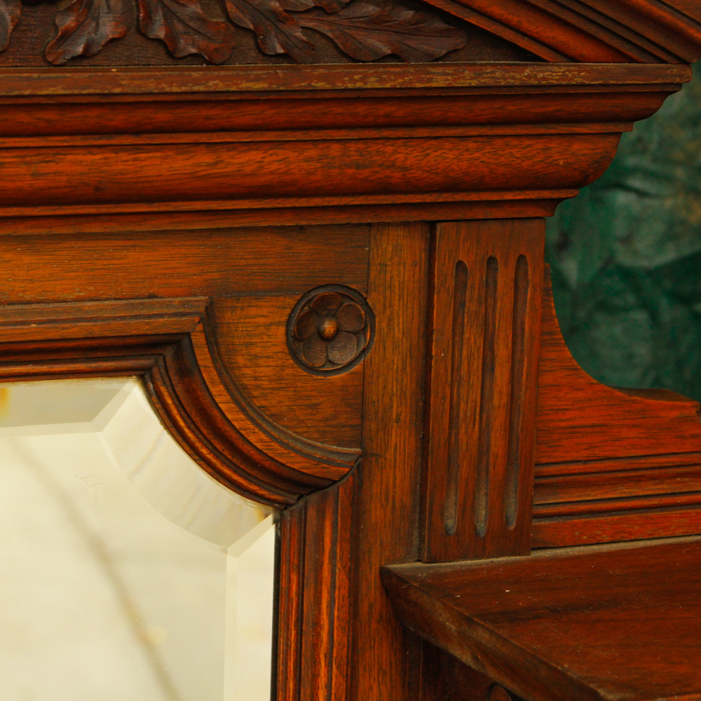 Antique French Walnut Mirrored Buffet