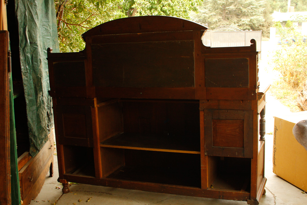 Antique French Walnut Mirrored Buffet