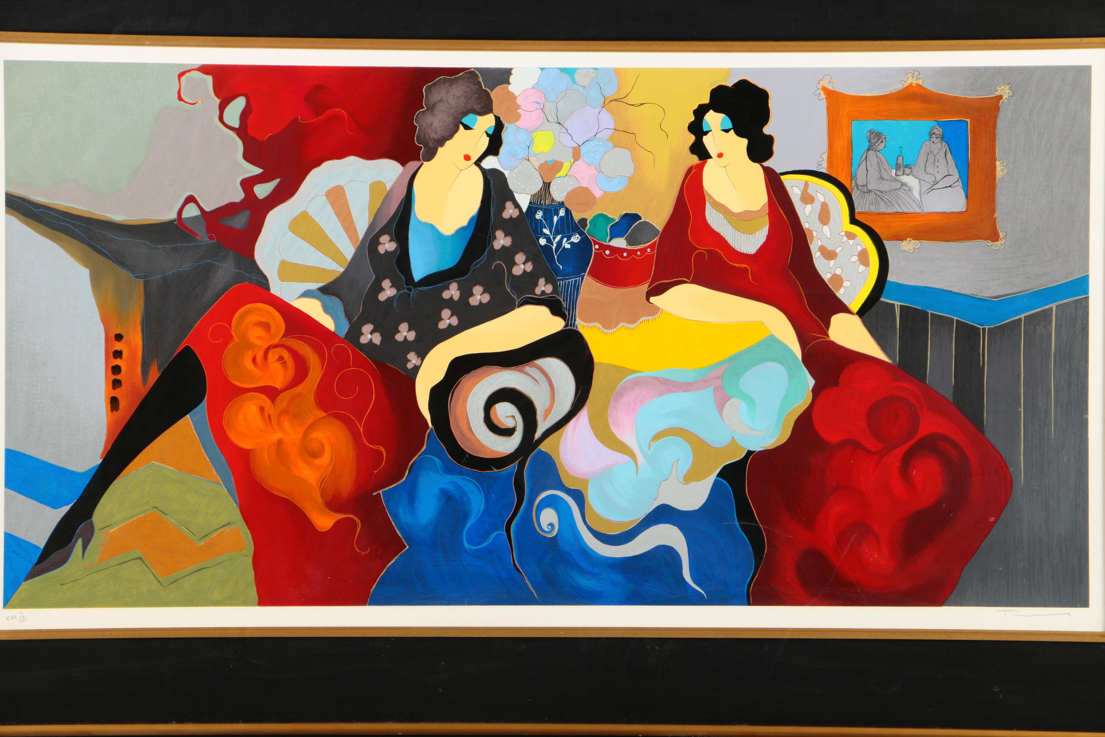 Itzchak Tarkay Artist's Proof Serigraph "Private Chat II"