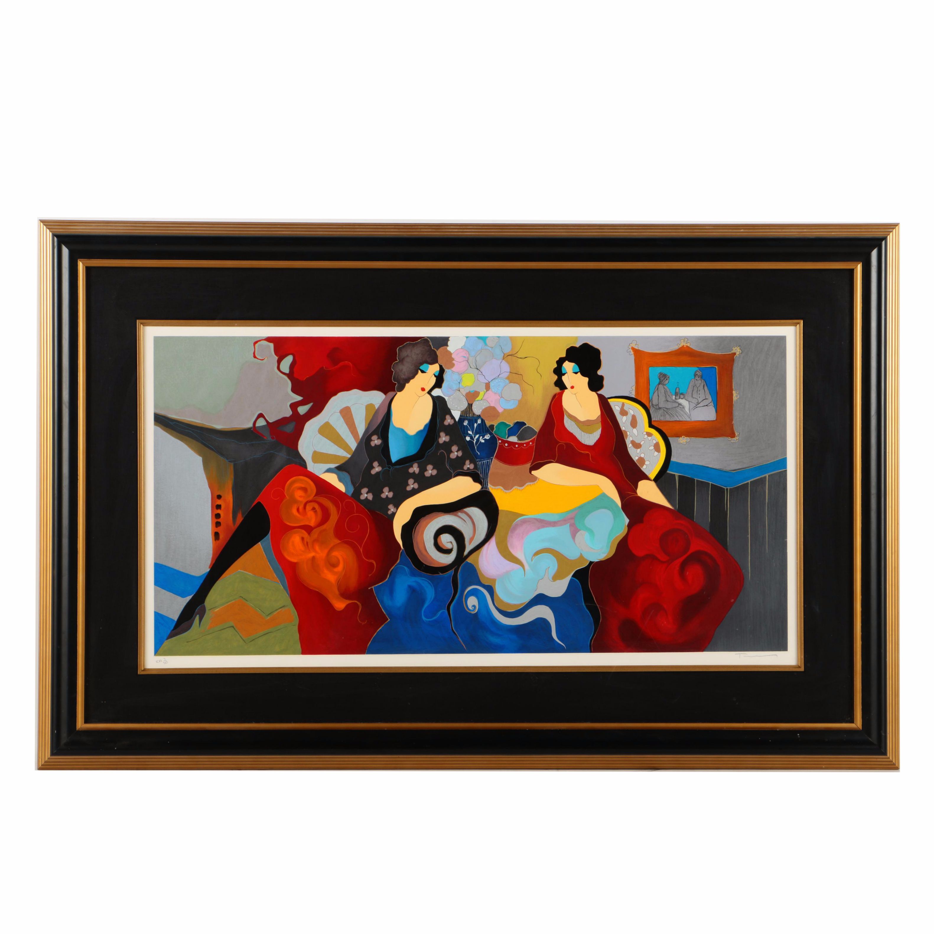 Itzchak Tarkay Artist's Proof Serigraph "Private Chat II"