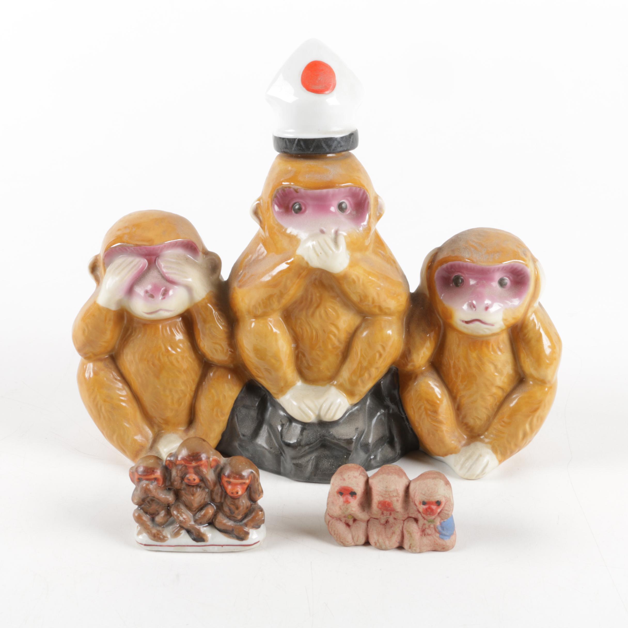 Vintage Japanese Porcelain Plum Wine Decanter