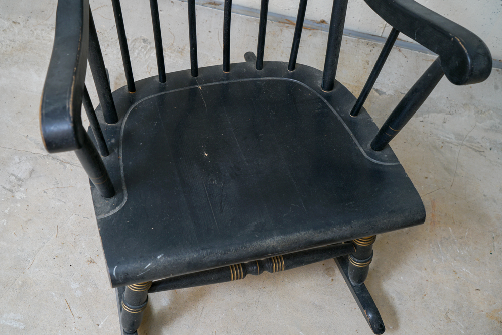 Hitchcock Style Windsor Rocking Chair With Eagle Stencil