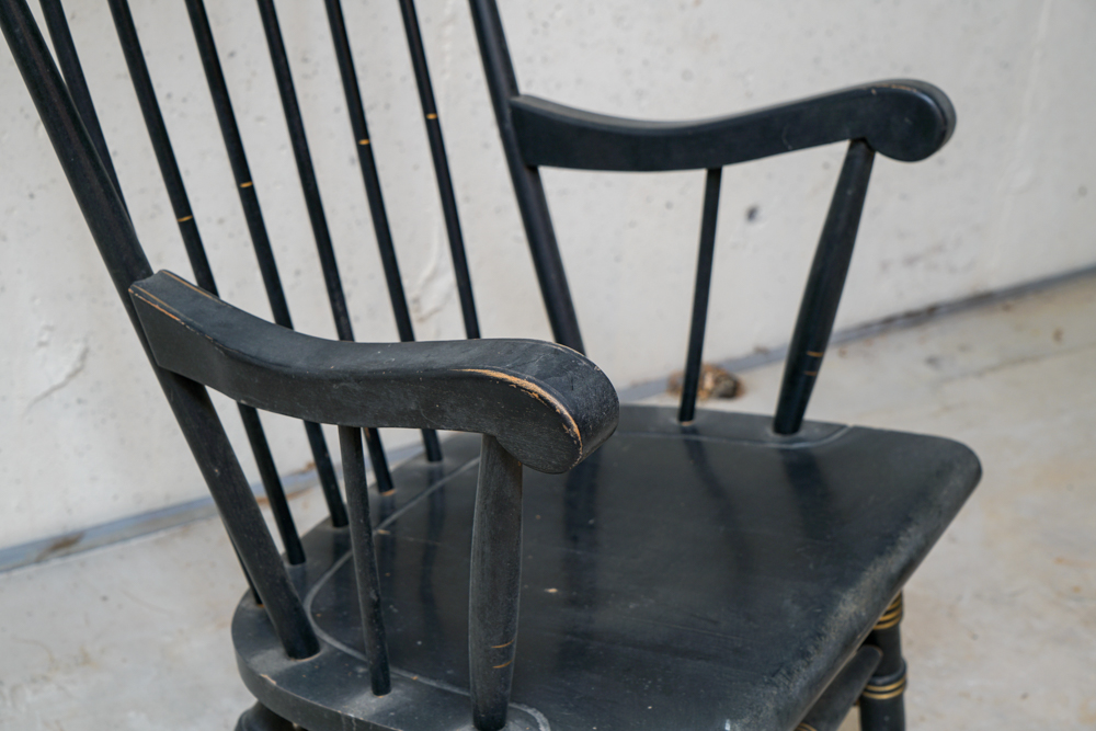 Hitchcock Style Windsor Rocking Chair With Eagle Stencil