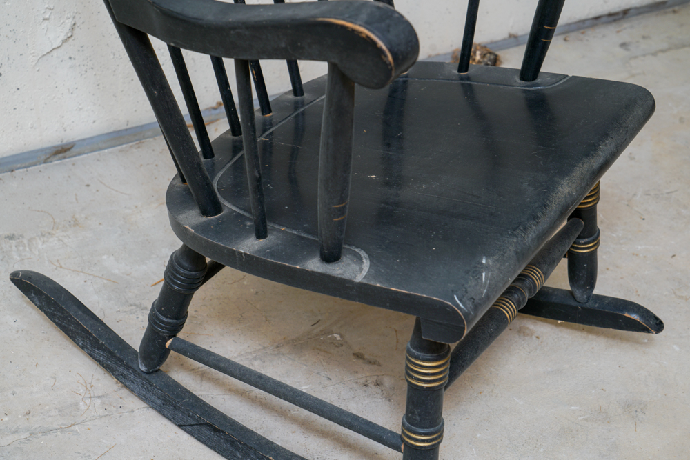 Hitchcock Style Windsor Rocking Chair With Eagle Stencil