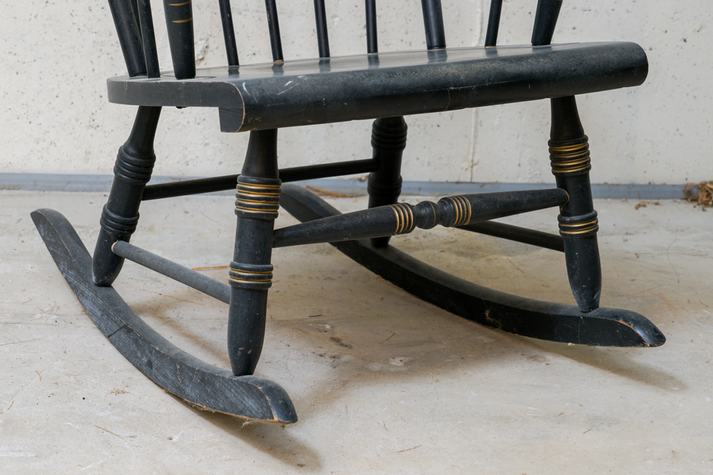 Hitchcock Style Windsor Rocking Chair With Eagle Stencil