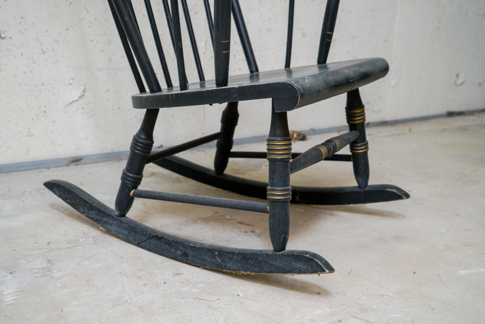 Hitchcock Style Windsor Rocking Chair With Eagle Stencil