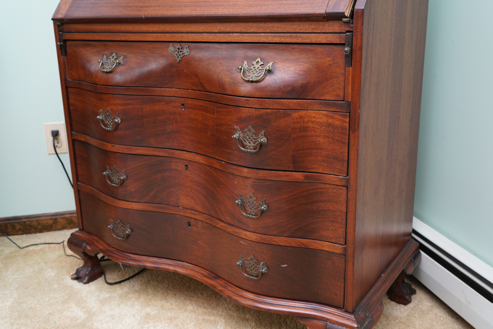 Chippendale Style Mahogany Fall-Front Desk