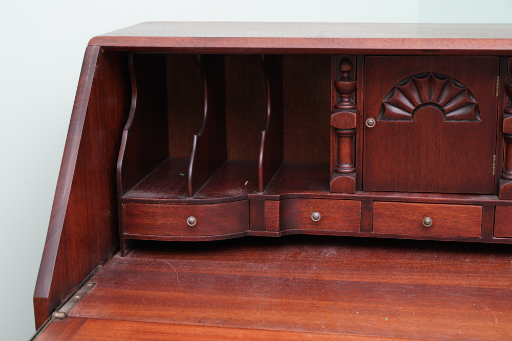 Chippendale Style Mahogany Fall-Front Desk