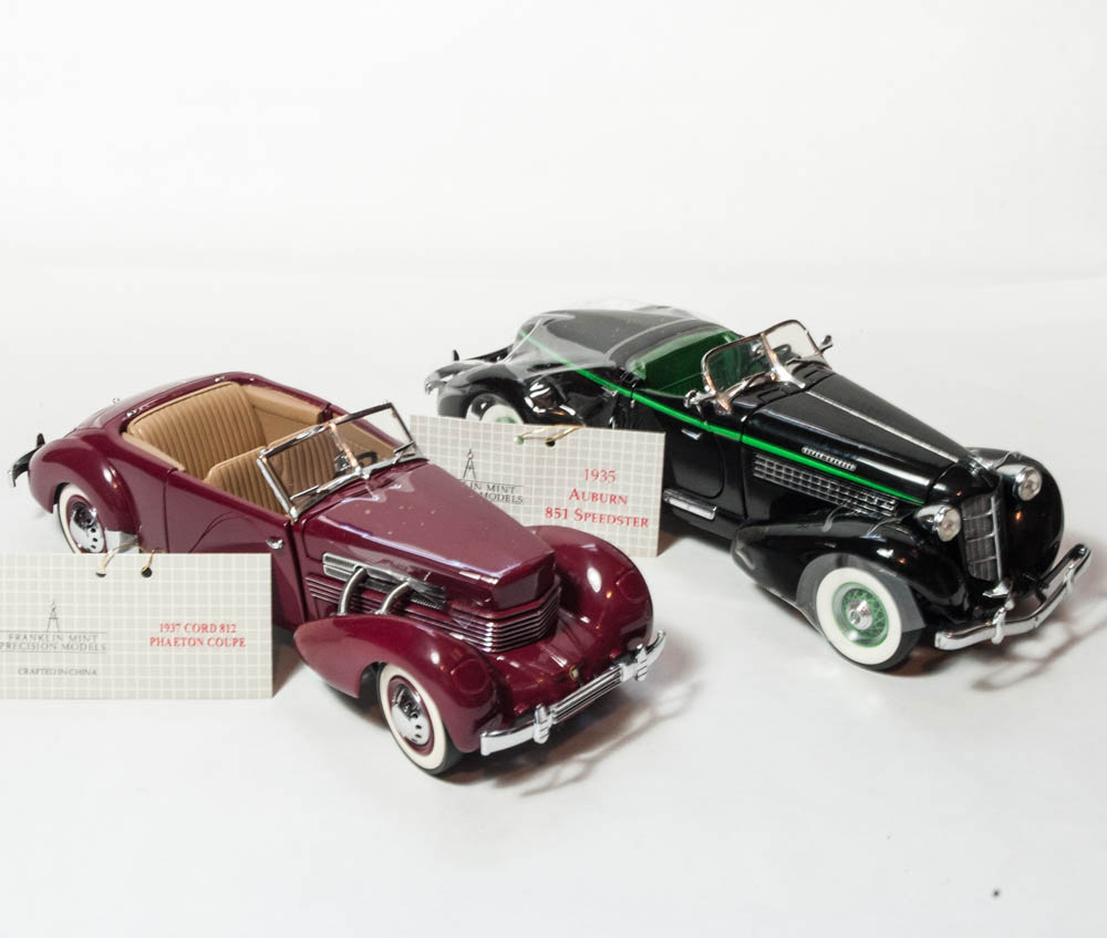 1935 Auburn 851 Speedster and 1937 Cord Phaeton Coupe Die Cast Cars