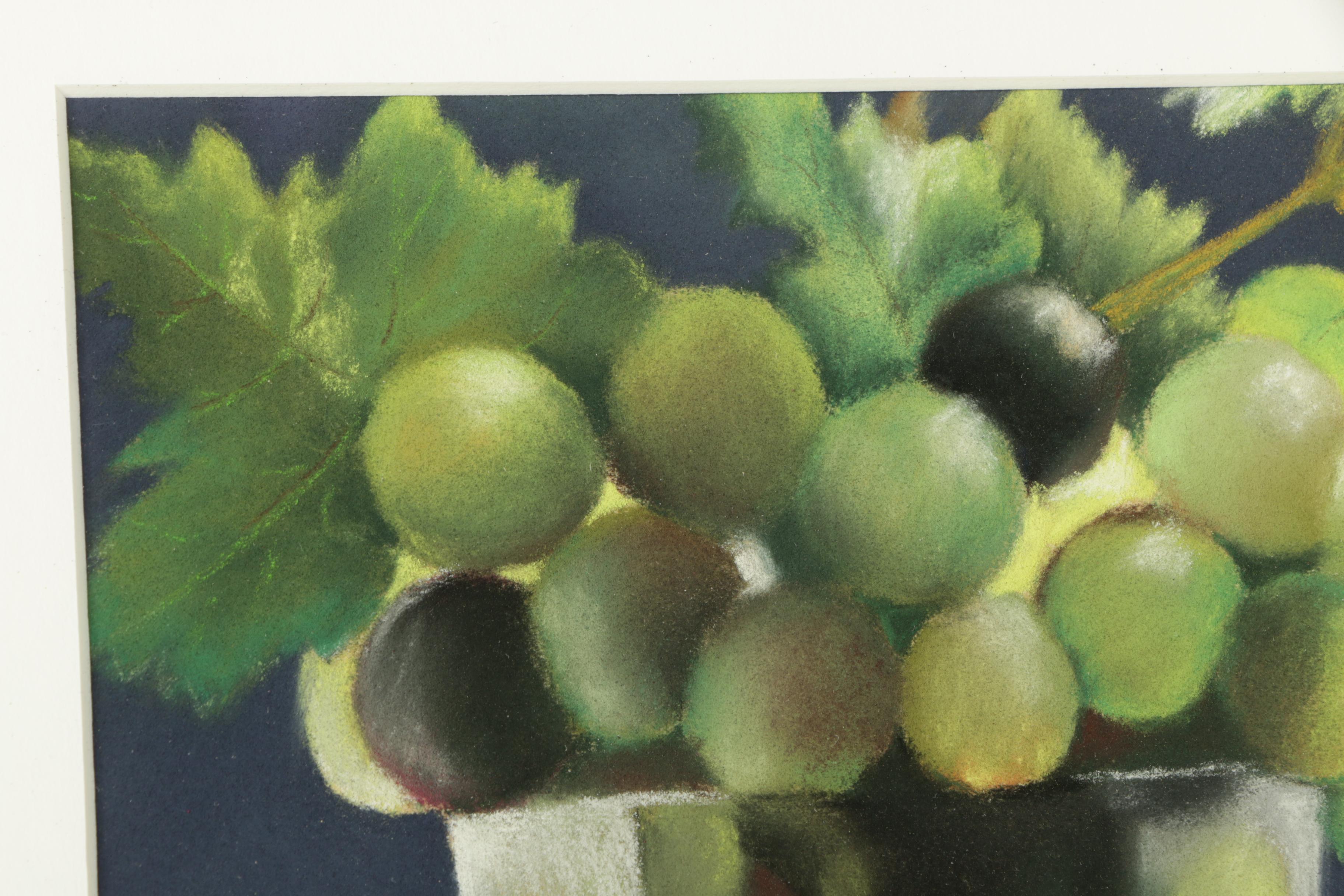 Tsun Ming Chmielinski Chalk Pastel Drawing on Paper "Grapes"