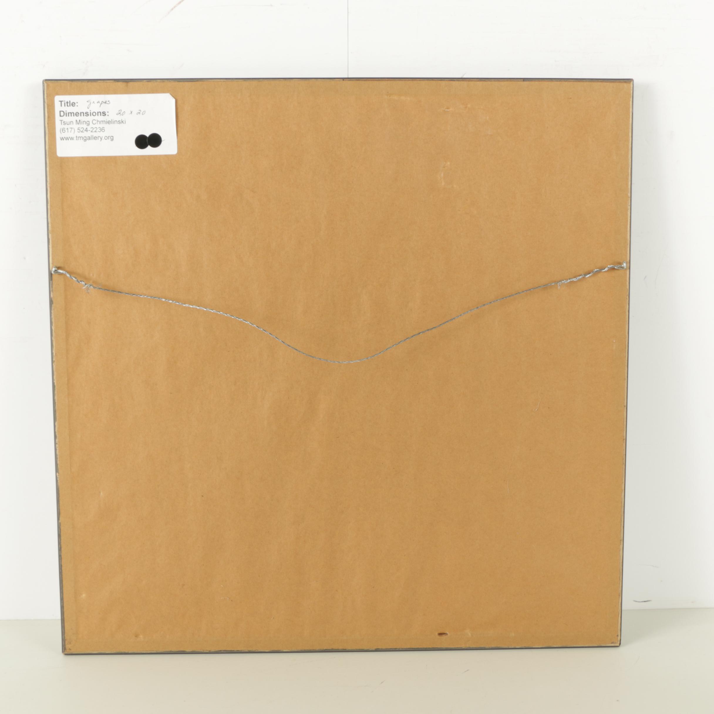 Tsun Ming Chmielinski Chalk Pastel Drawing on Paper "Grapes"