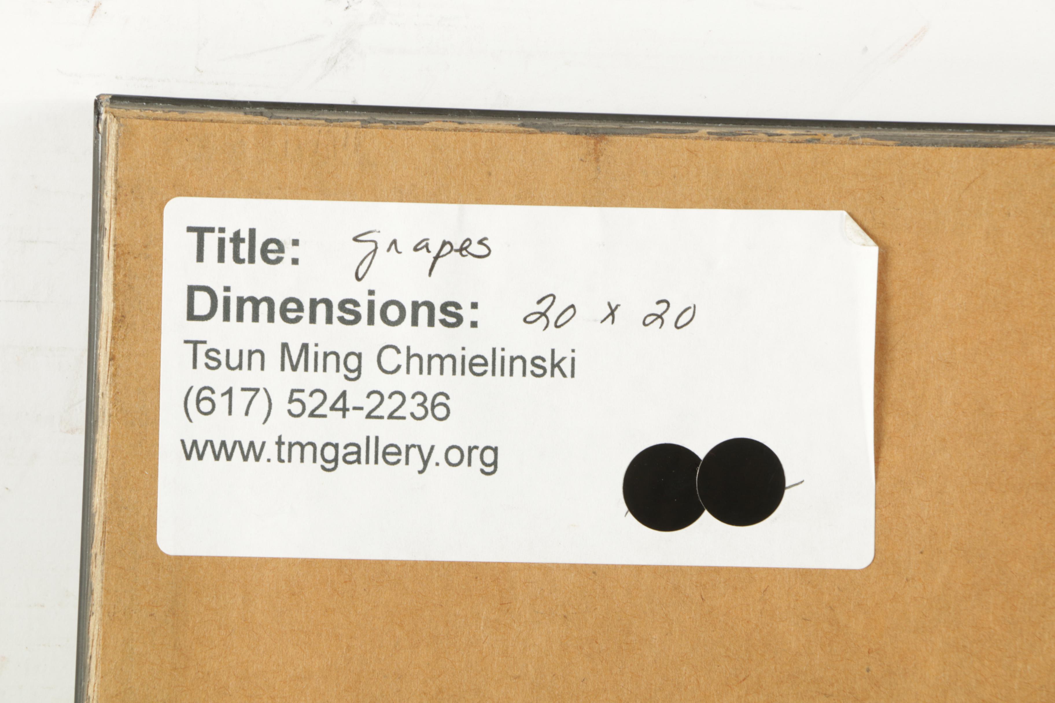 Tsun Ming Chmielinski Chalk Pastel Drawing on Paper "Grapes"