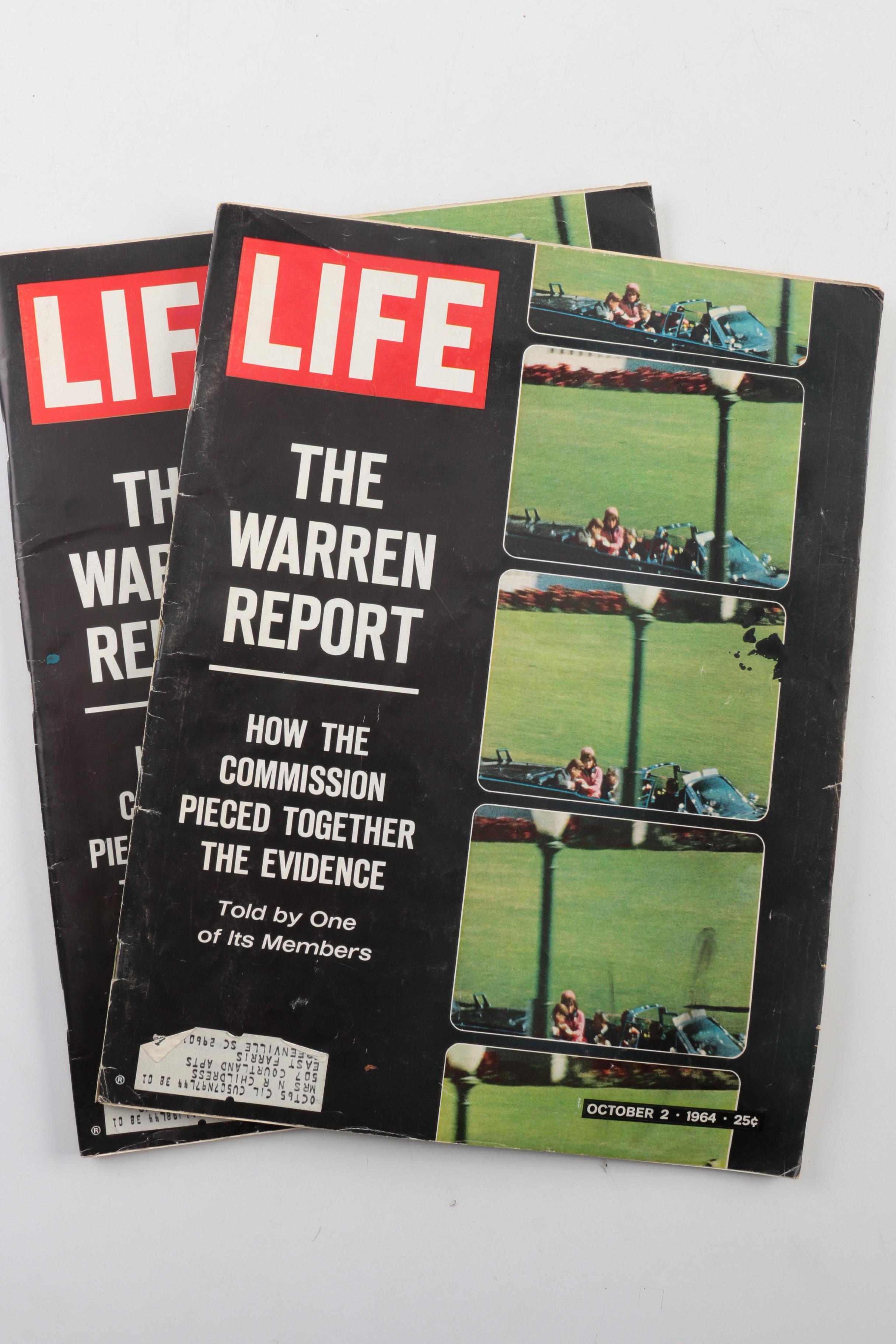 "Life" Magazines Covering John F. Kennedy's Assassination