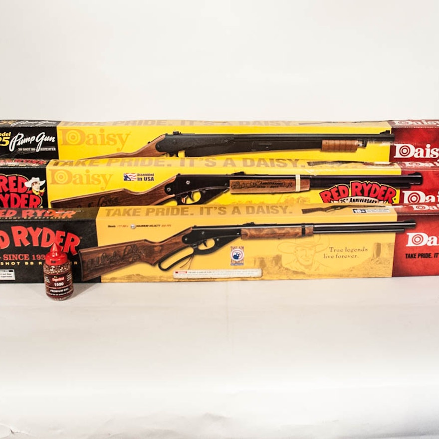 Daisy BB Rifles Including Red Ryders and a Model 25 Pump Gun