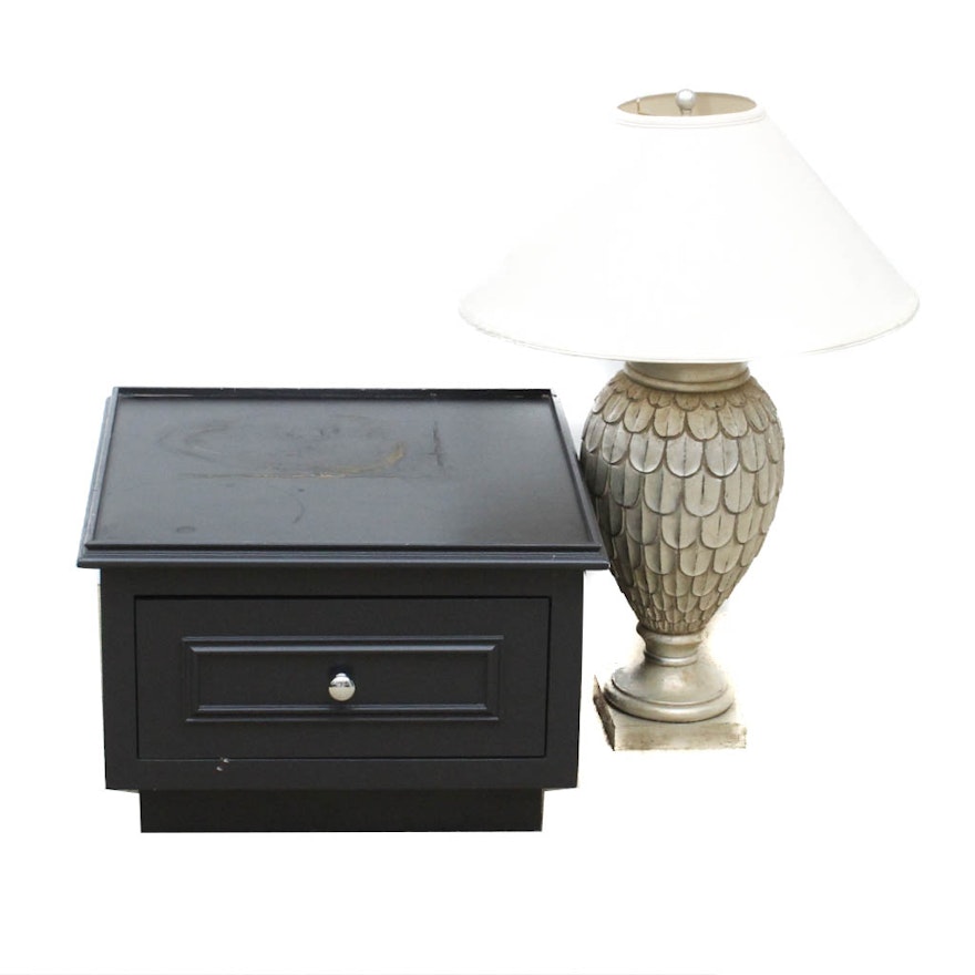 Side Table and Lamp