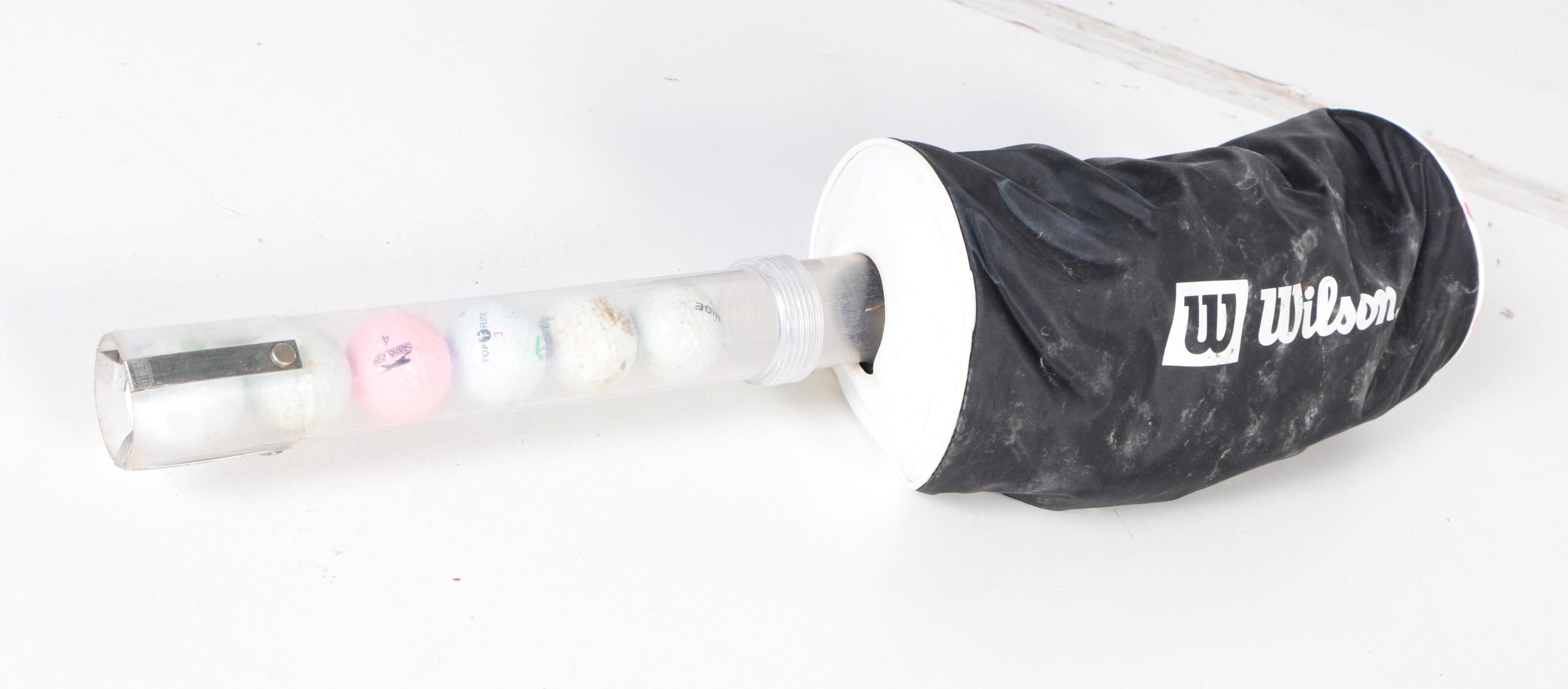 Nike Golf Bag with Clubs & Wilson Shag Bag