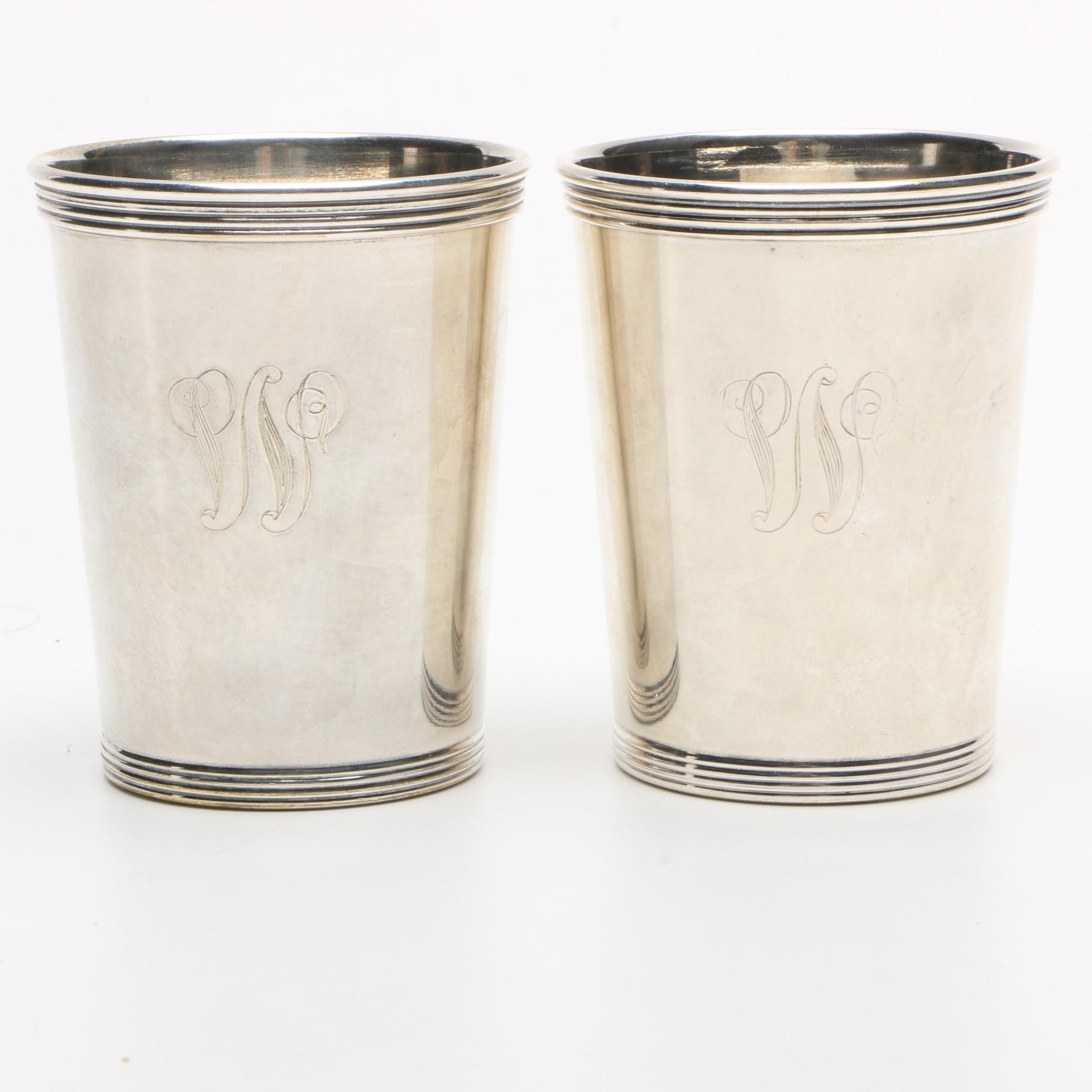Pair of de Uberti Italy Silver Plate Julep Cups