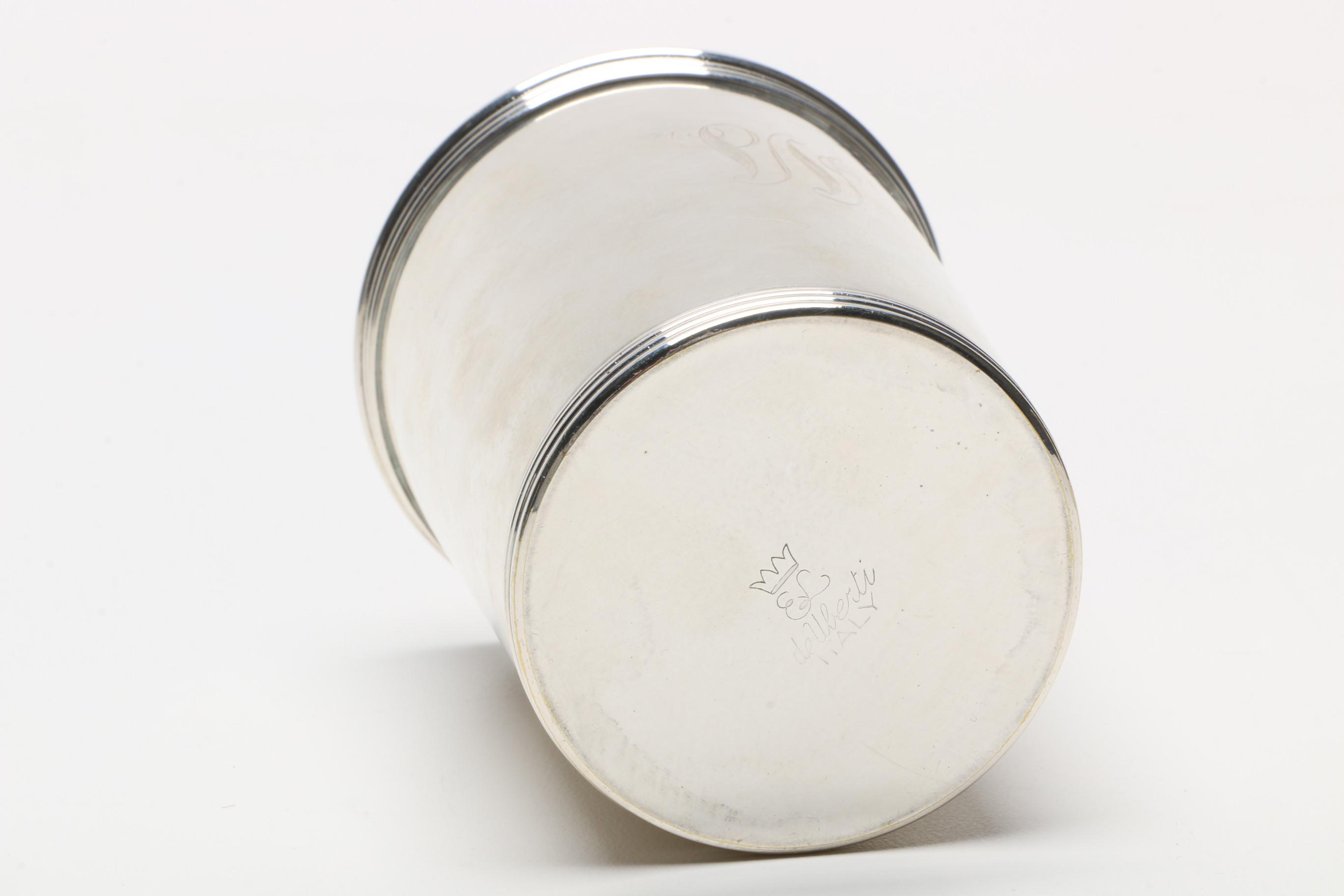 Pair of de Uberti Italy Silver Plate Julep Cups