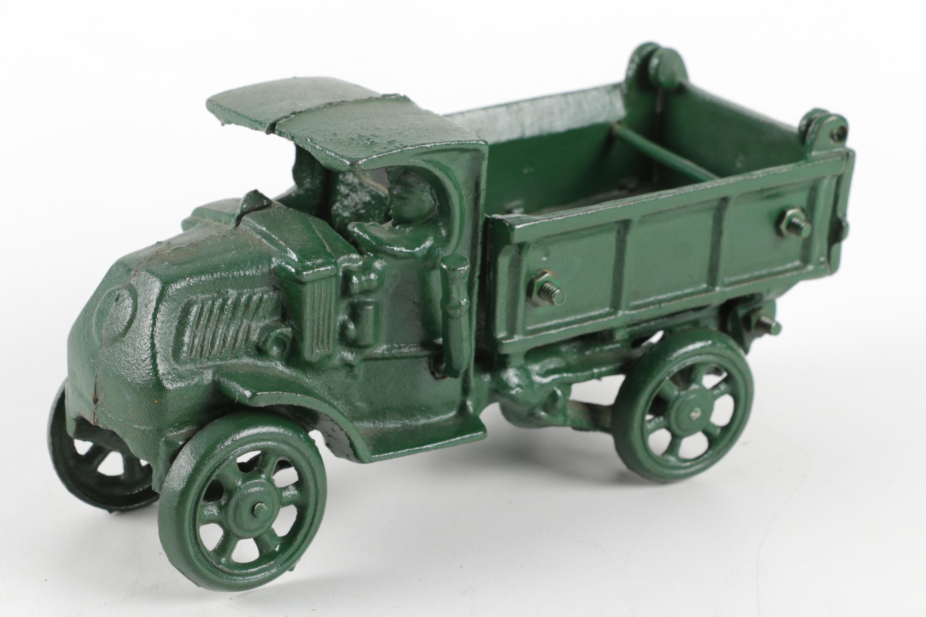 1930s Cast Iron Tractor and Dump Truck
